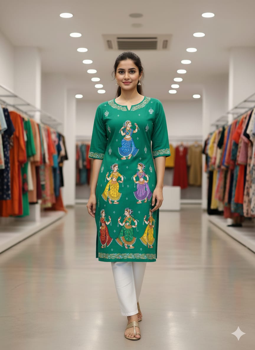 Hand Painted Pattachitra Women's Kurti