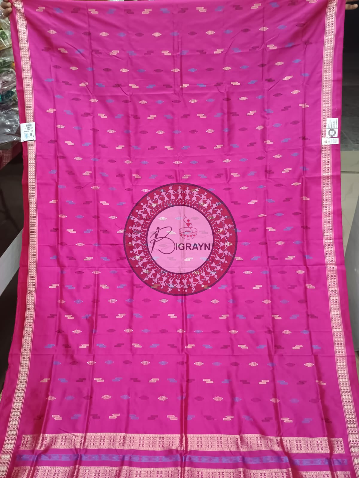 "Odisha Handloom Hazarbuti Bomkai Silk Saree with thousand buti motifs, intricate pallu design, and rich traditional craftsmanship"