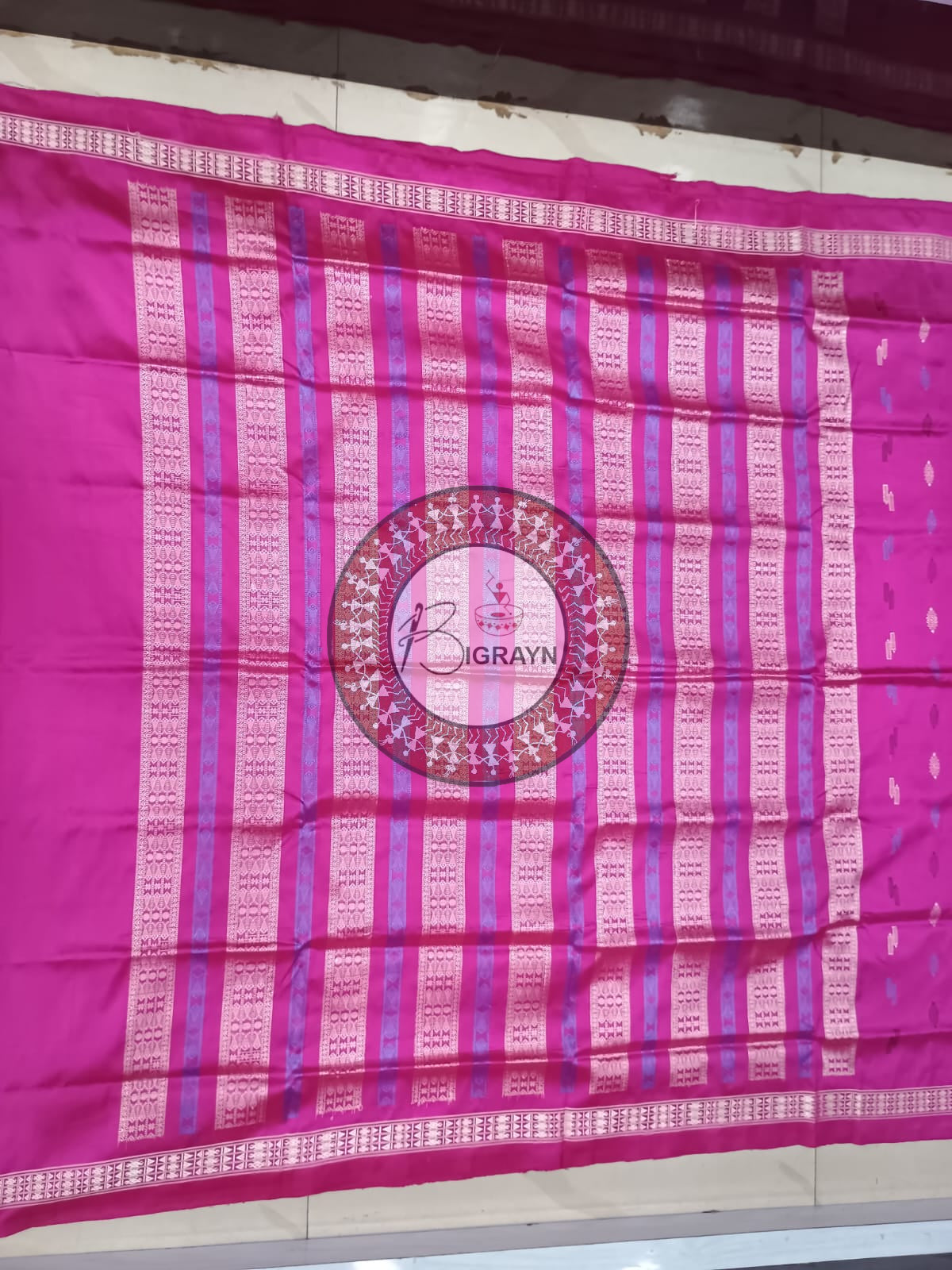 "Odisha Handloom Hazarbuti Bomkai Silk Saree with thousand buti motifs, intricate pallu design, and rich traditional craftsmanship"