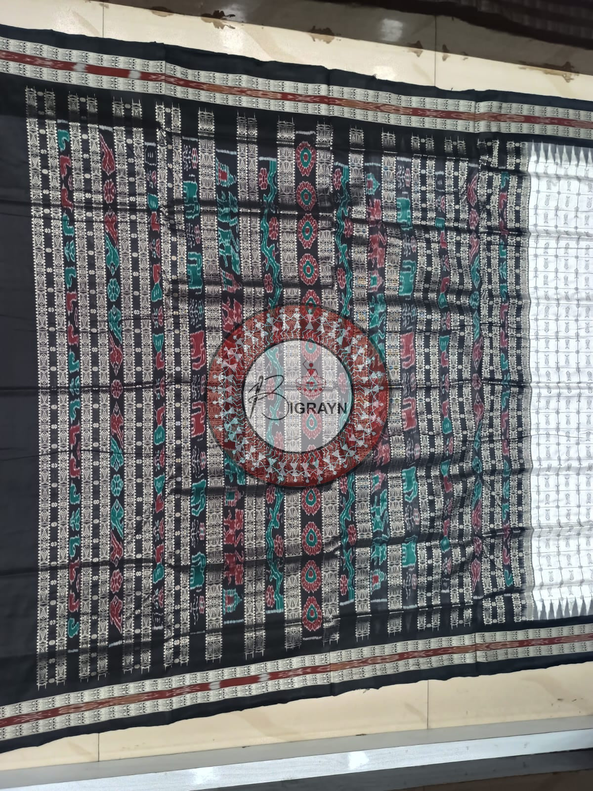 "Odisha Handloom Hazarbuti Bomkai Silk Saree with thousand buti motifs, intricate pallu design, and rich traditional craftsmanship"