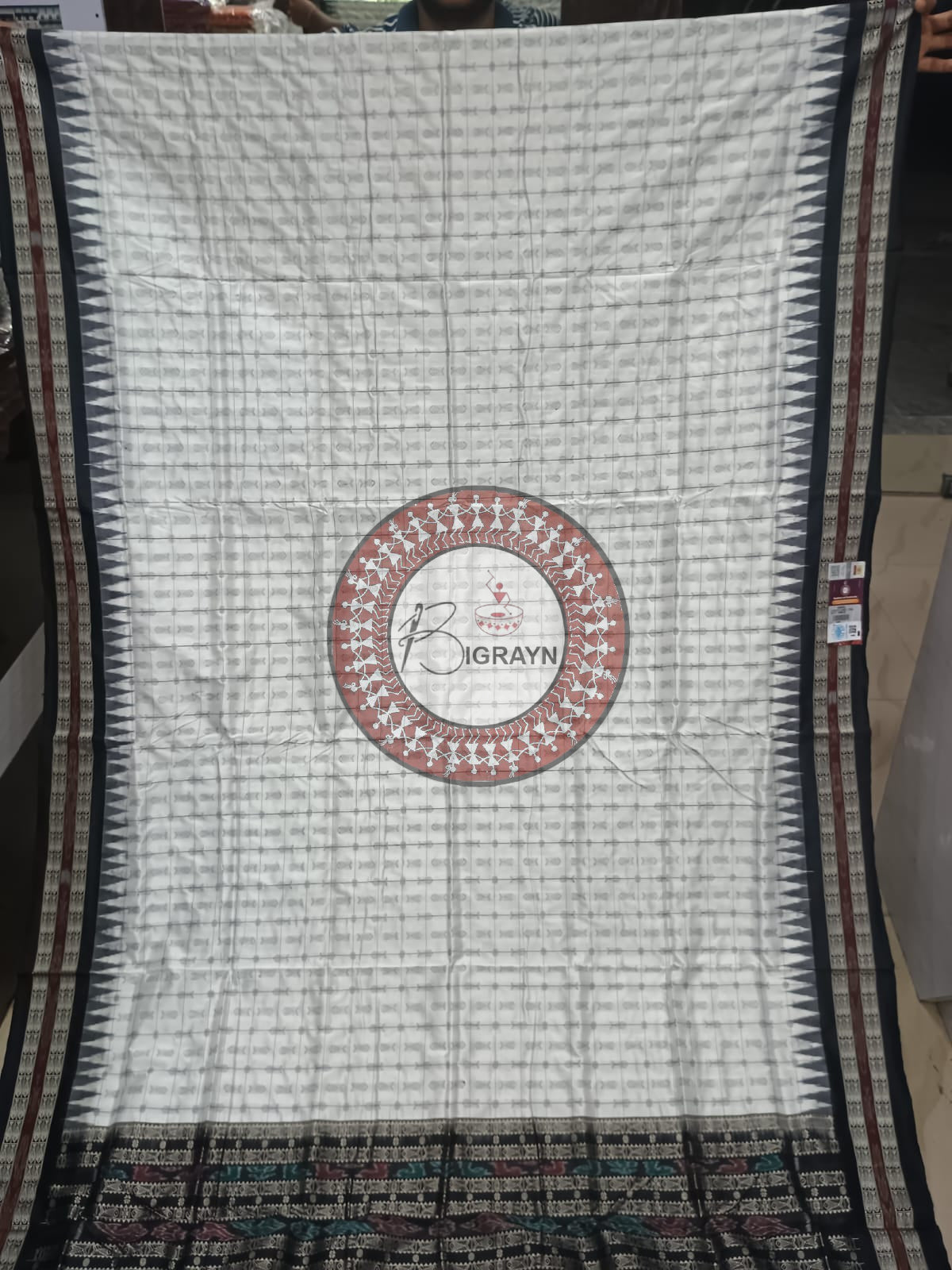 "Odisha Handloom Hazarbuti Bomkai Silk Saree with thousand buti motifs, intricate pallu design, and rich traditional craftsmanship"