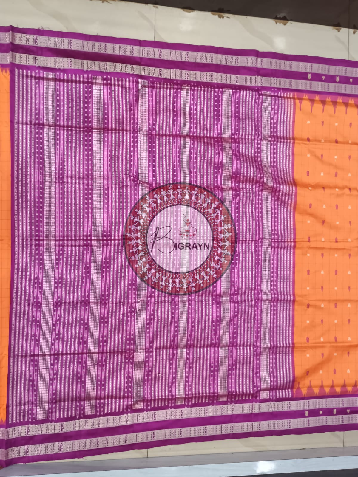 "Odisha Handloom Hazarbuti Bomkai Silk Saree with thousand buti motifs, intricate pallu design, and rich traditional craftsmanship"