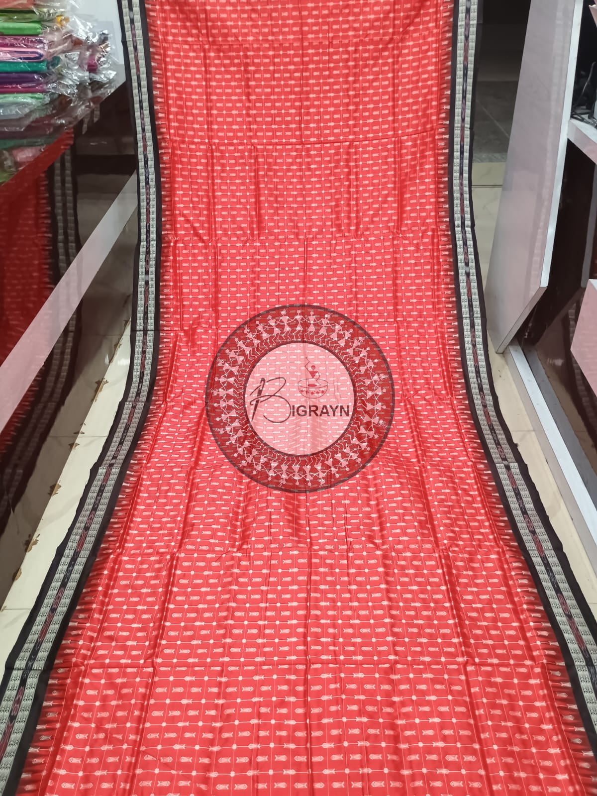"Odisha Handloom Hazarbuti Bomkai Silk Saree with thousand buti motifs, intricate pallu design, and rich traditional craftsmanship"