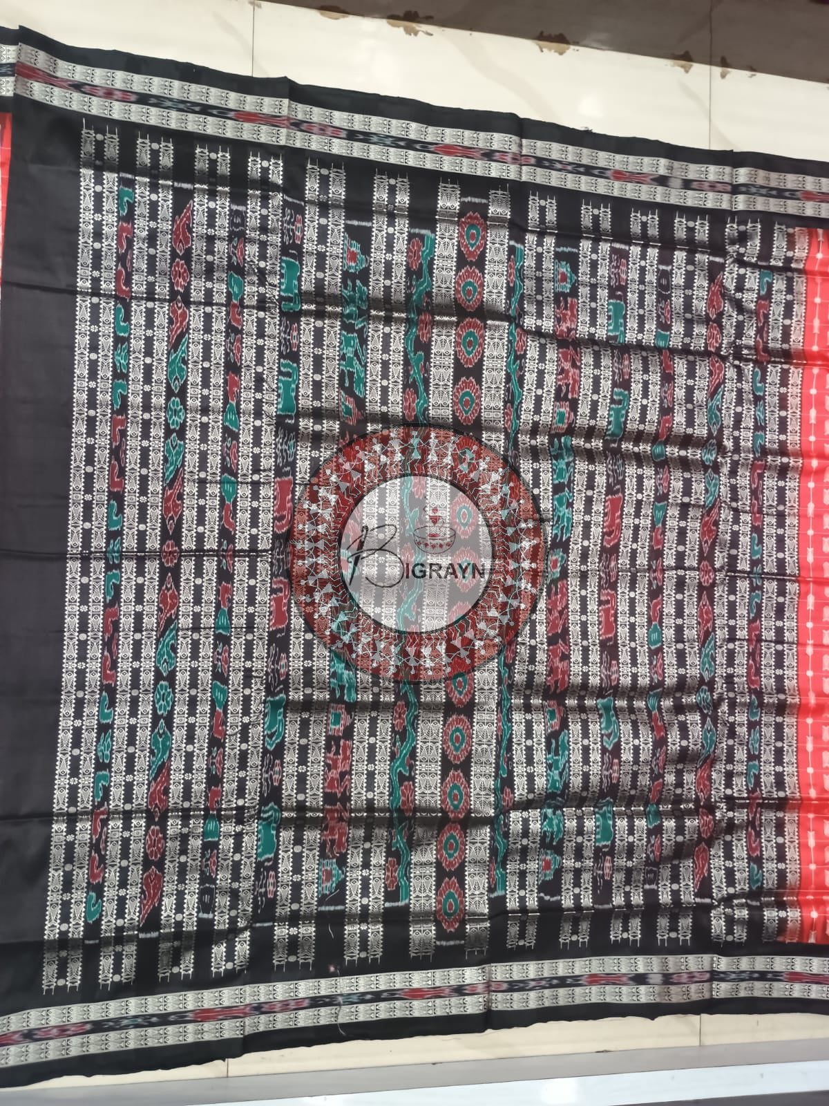 "Odisha Handloom Hazarbuti Bomkai Silk Saree with thousand buti motifs, intricate pallu design, and rich traditional craftsmanship"