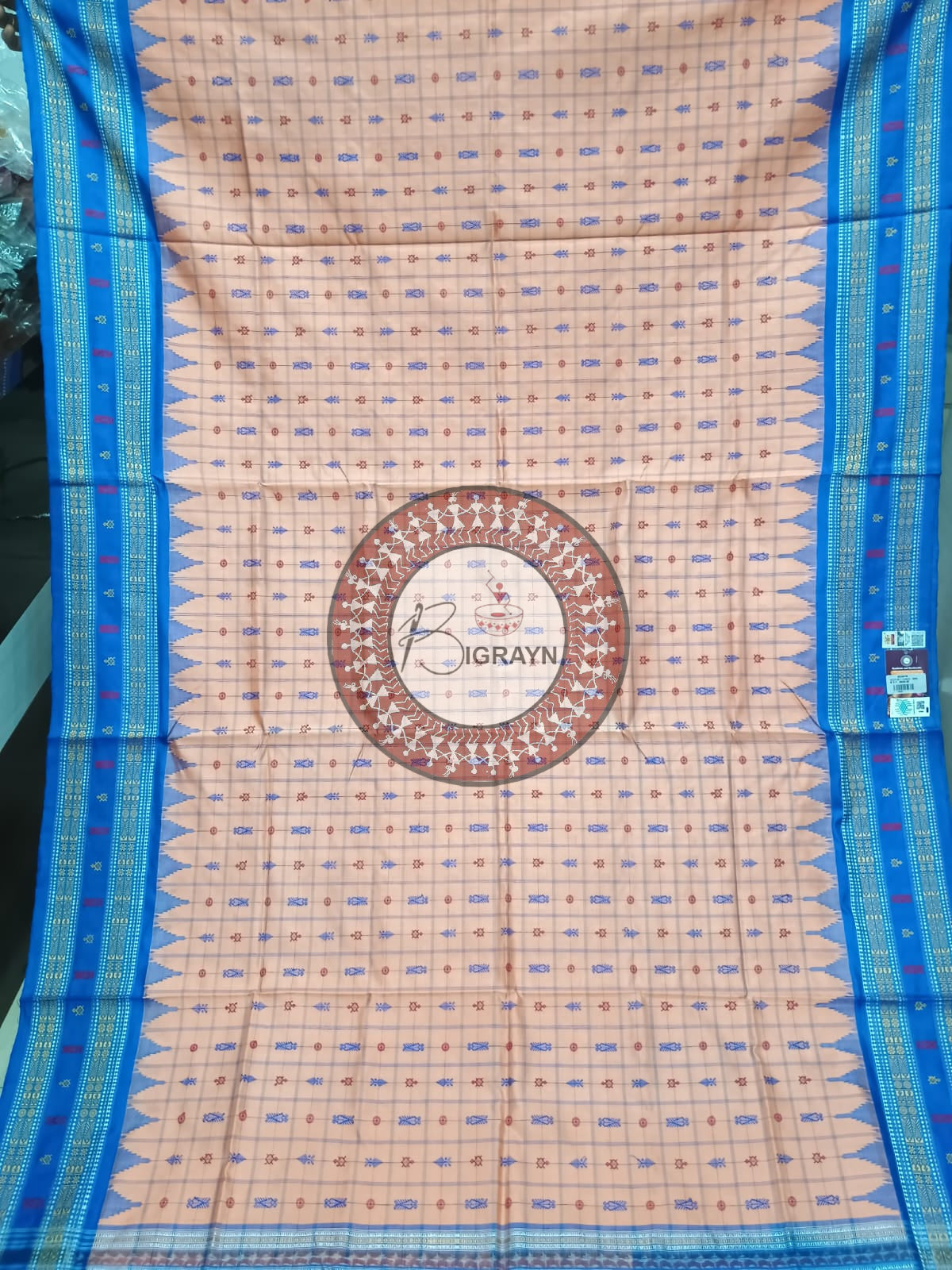 "Odisha Handloom Hazarbuti Bomkai Silk Saree with thousand buti motifs, intricate pallu design, and rich traditional craftsmanship"