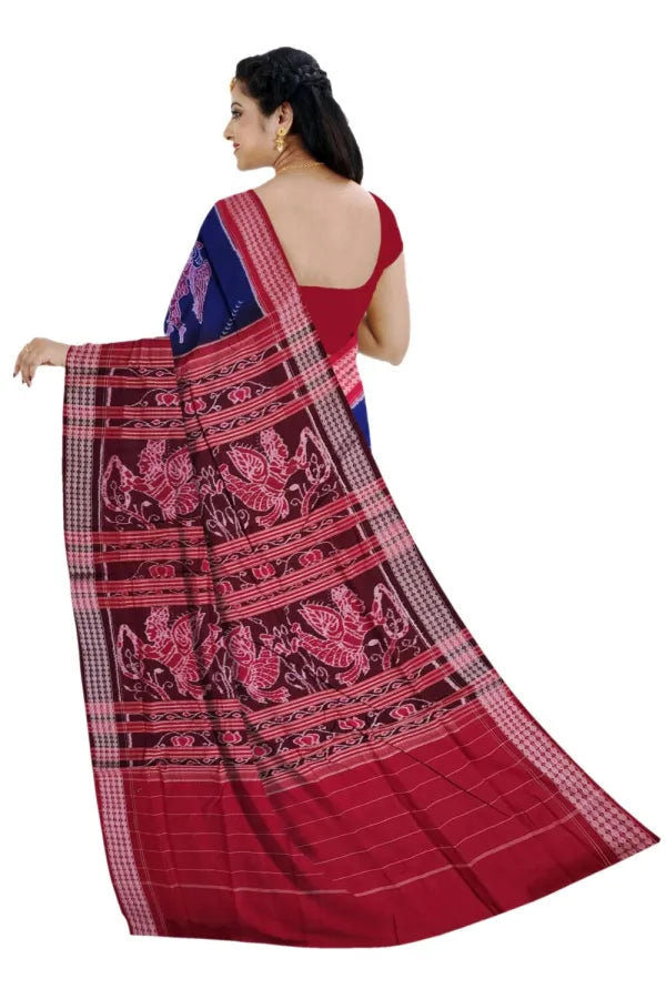 Blue Red Pari Sambalpuri Cotton