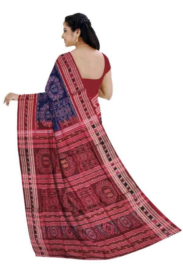 Blue Red Laxmi Yantra Sambalpuri Cotton
