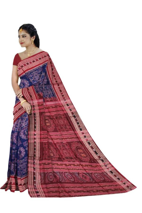 Blue Red Laxmi Yantra Sambalpuri Cotton