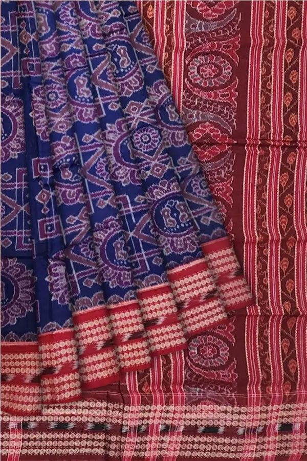 Blue Red Laxmi Yantra Sambalpuri Cotton