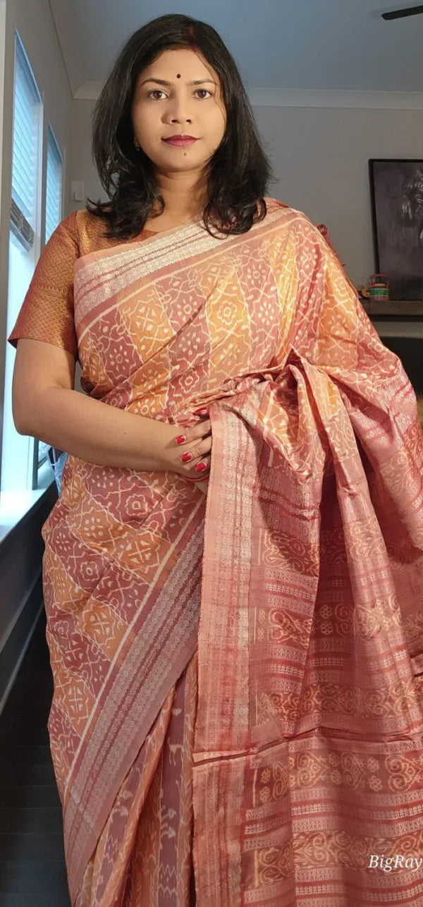 BigRayn - Mehendi Design natural dye Sambalpuri Silk