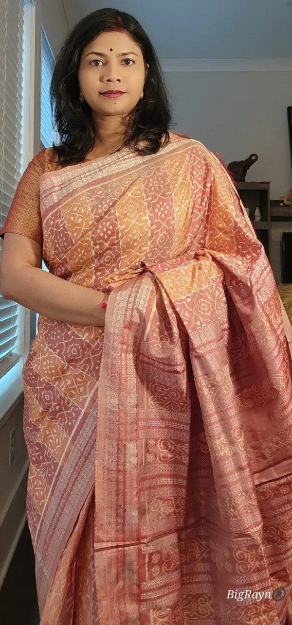 BigRayn - Mehendi Design natural dye Sambalpuri Silk