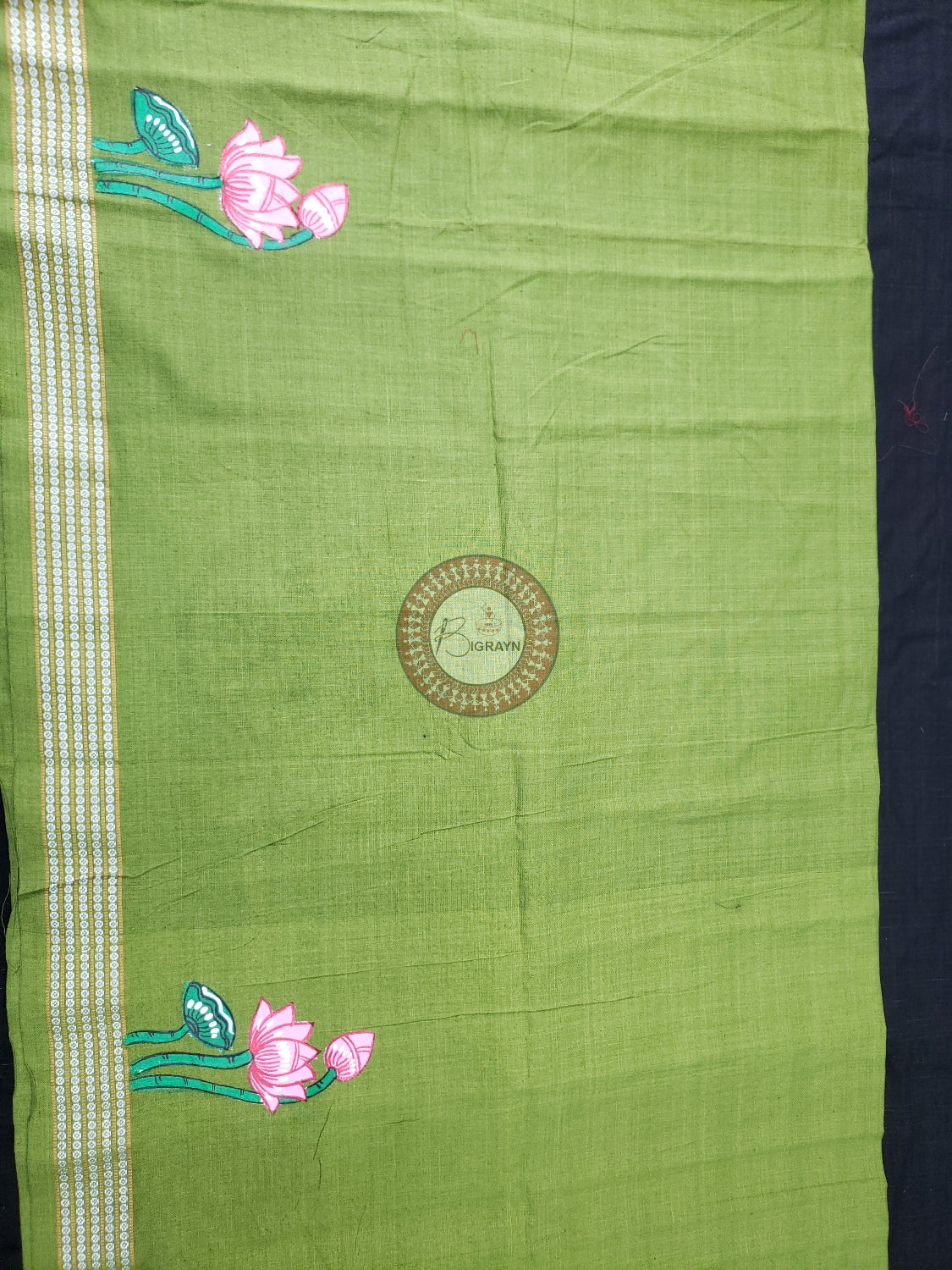 Mehndi Lord Jagannath Pattachitra Cotton Blouse Piece