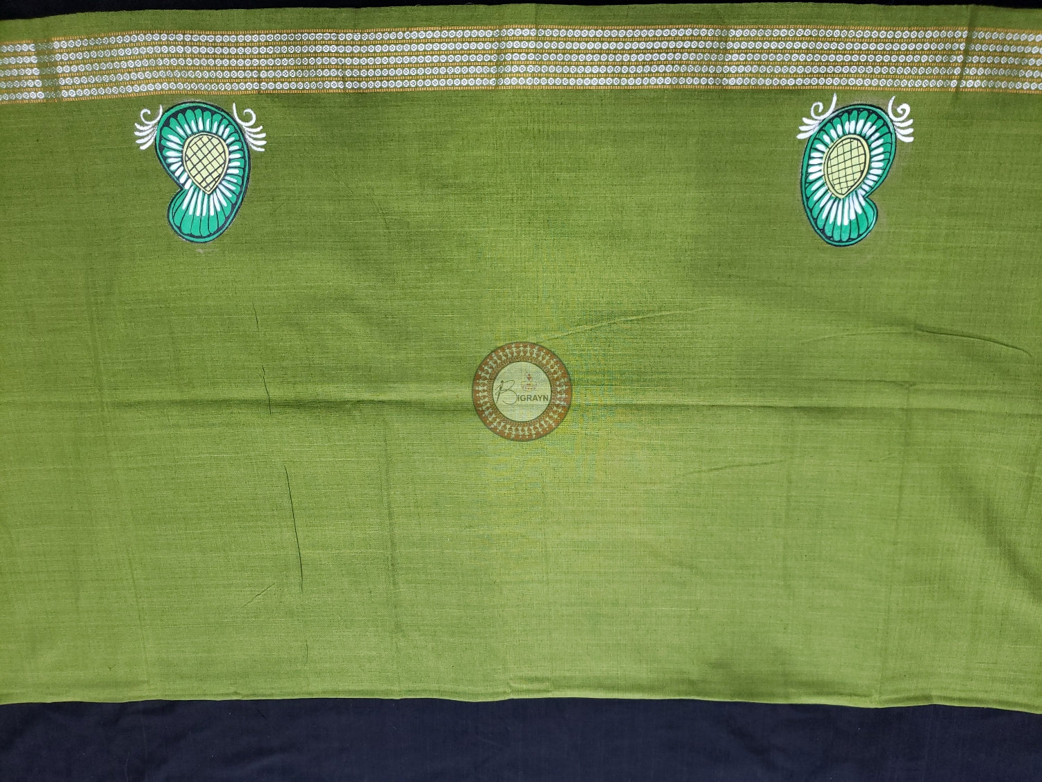 Mehndi Marriage Theme Pattachitra Cotton Blouse Piece