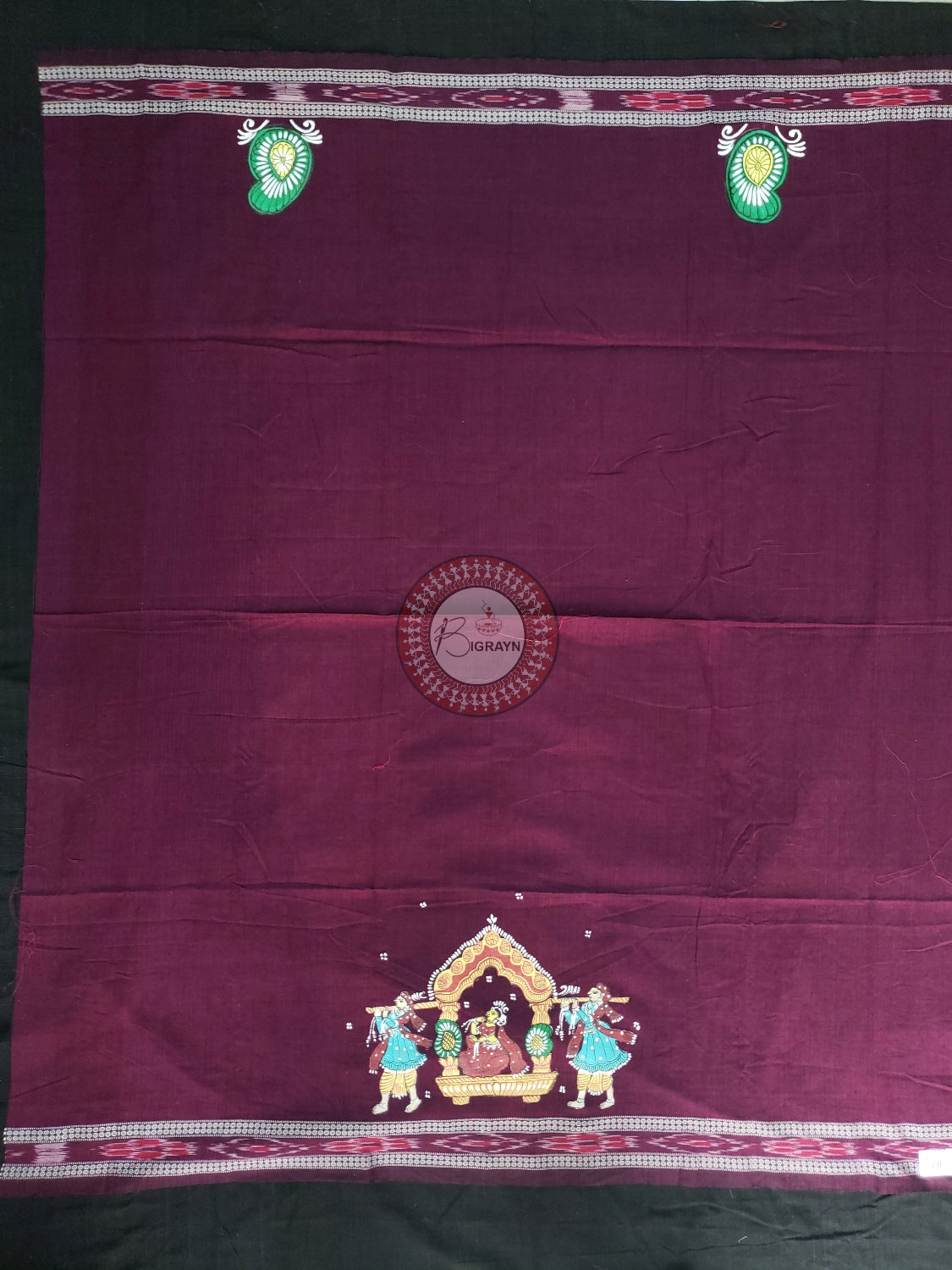 Purple Marriage Theme Pattachitra Cotton Blouse Piece