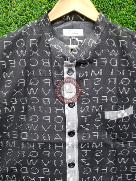 Black Grey English Alphabet Men’s Jacket