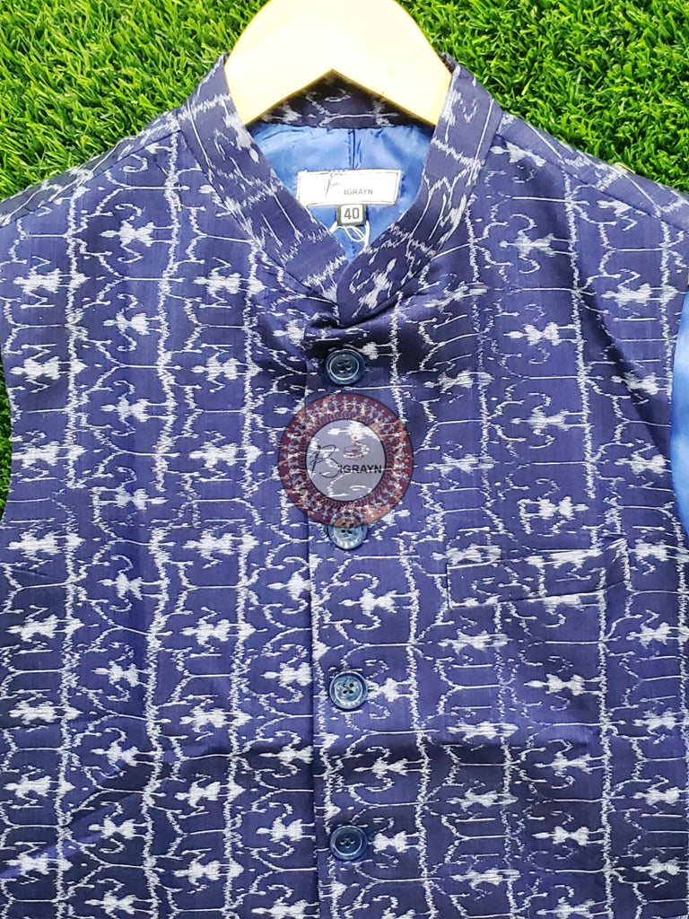 Blue Tribal Squares Men’s Jacket