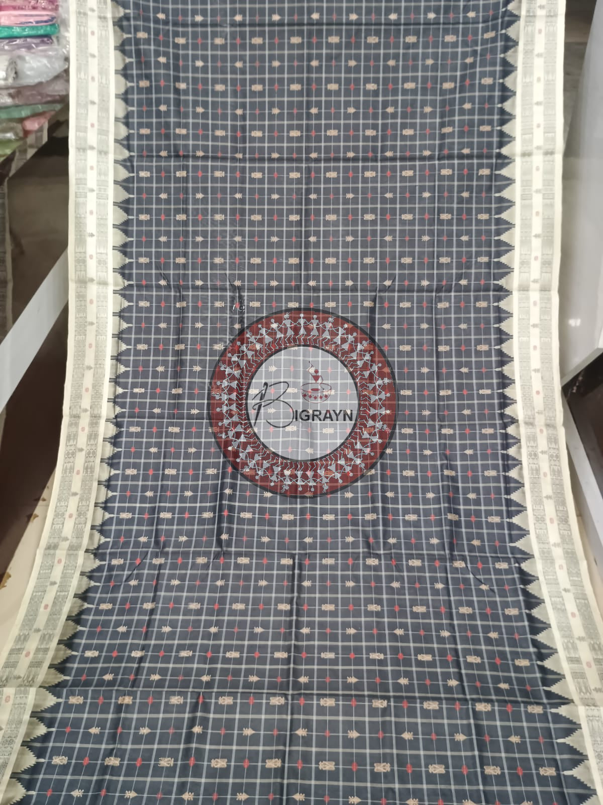 "Odisha Handloom Hazarbuti Bomkai Silk Saree with thousand buti motifs, intricate pallu design, and rich traditional craftsmanship"