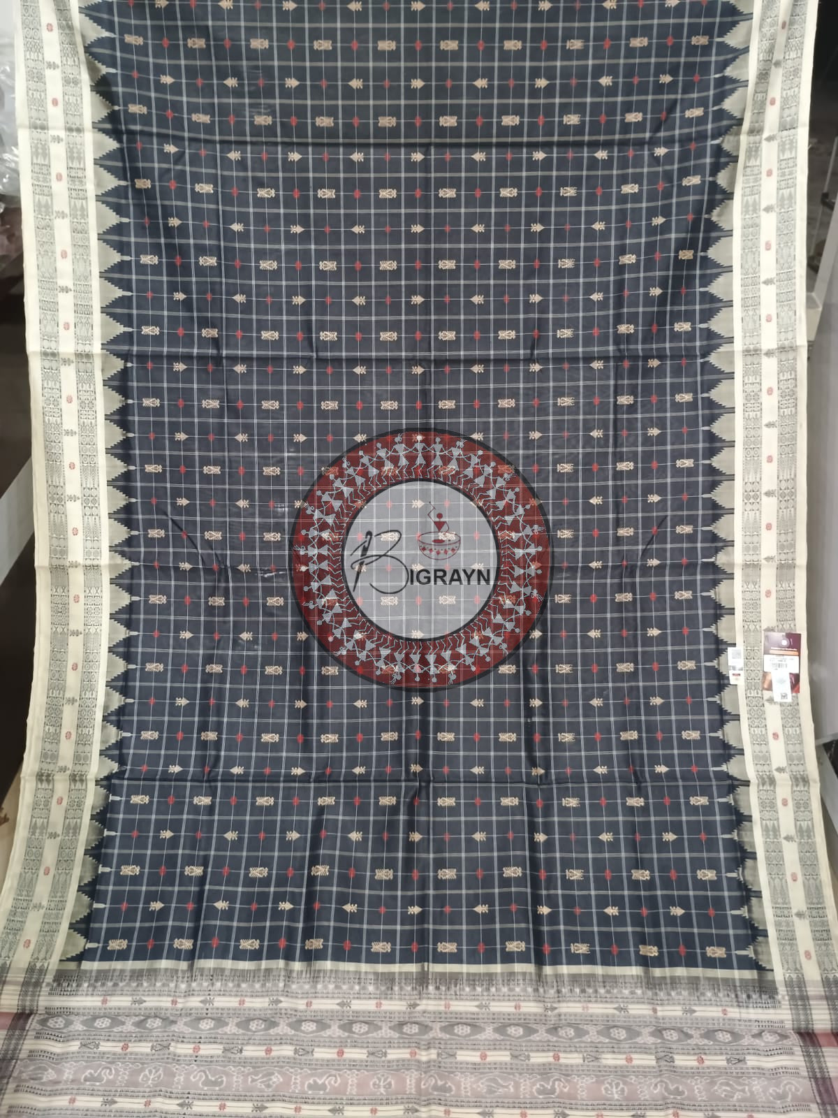 "Odisha Handloom Hazarbuti Bomkai Silk Saree with thousand buti motifs, intricate pallu design, and rich traditional craftsmanship"