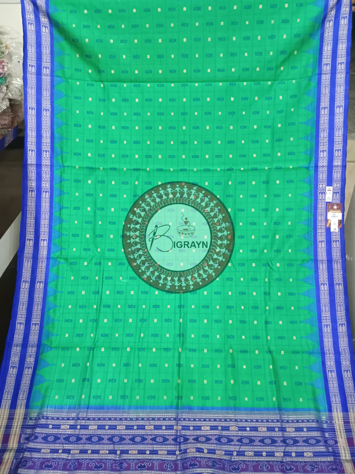 "Odisha Handloom Hazarbuti Bomkai Silk Saree with thousand buti motifs, intricate pallu design, and rich traditional craftsmanship"