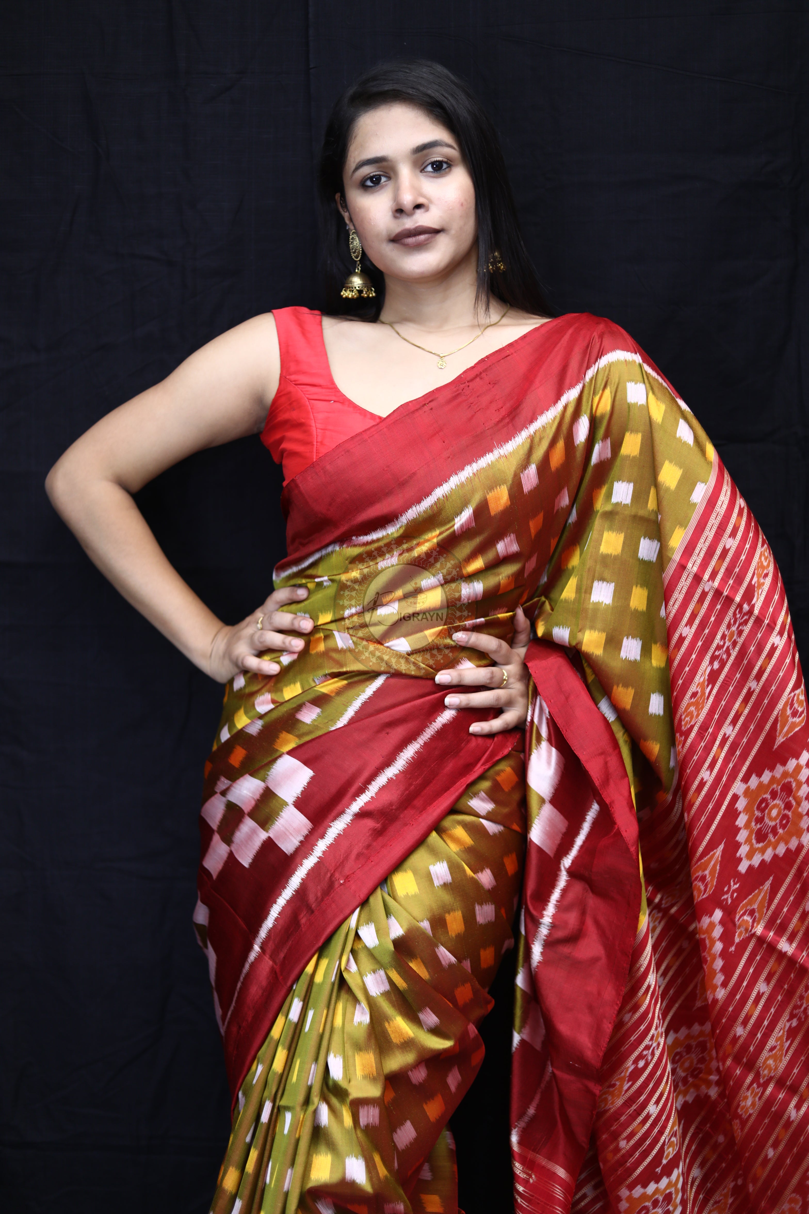 Mehndi Maroon Scott Pasapali Mulberry Silk Saree