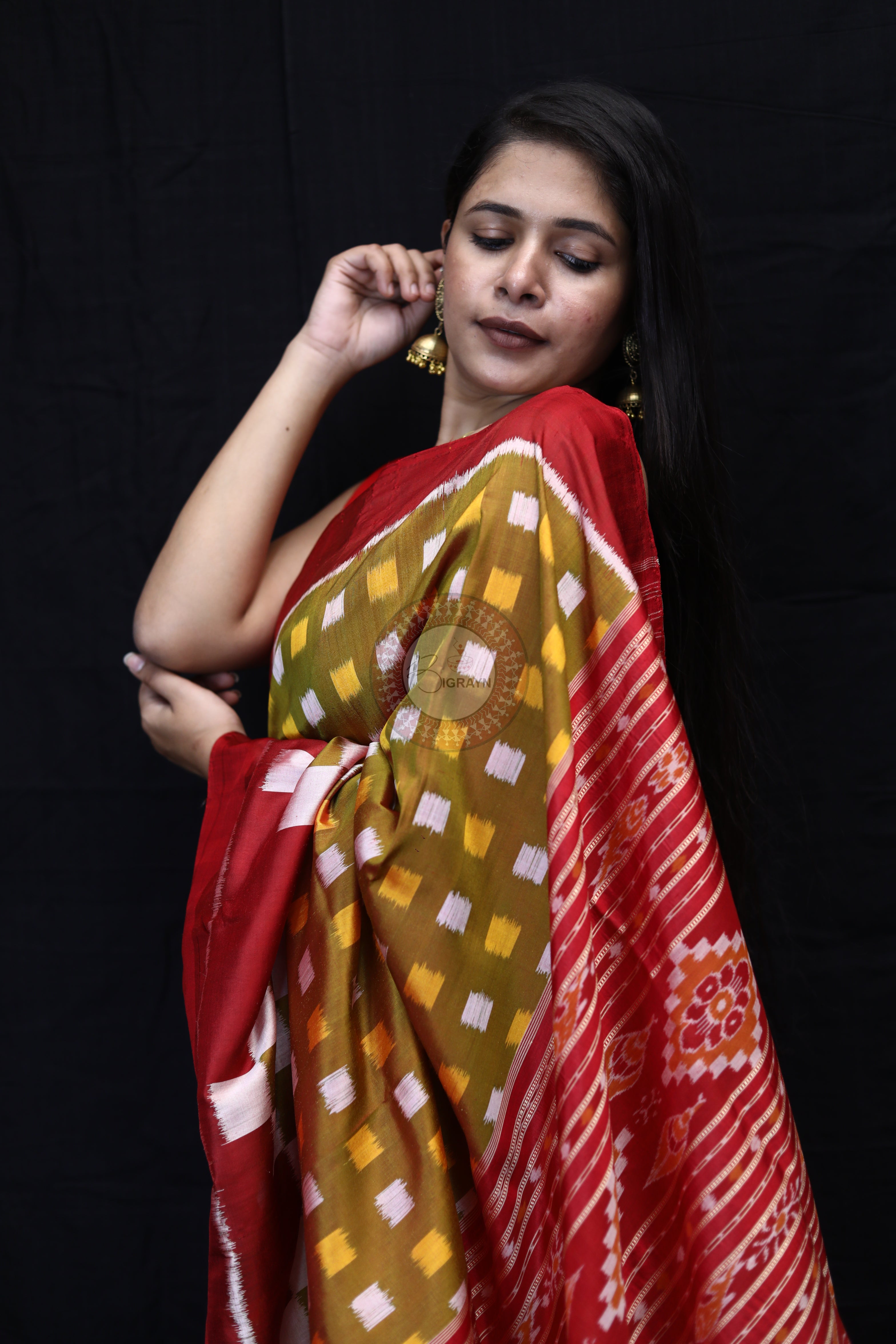 Mehndi Maroon Scott Pasapali Mulberry Silk Saree