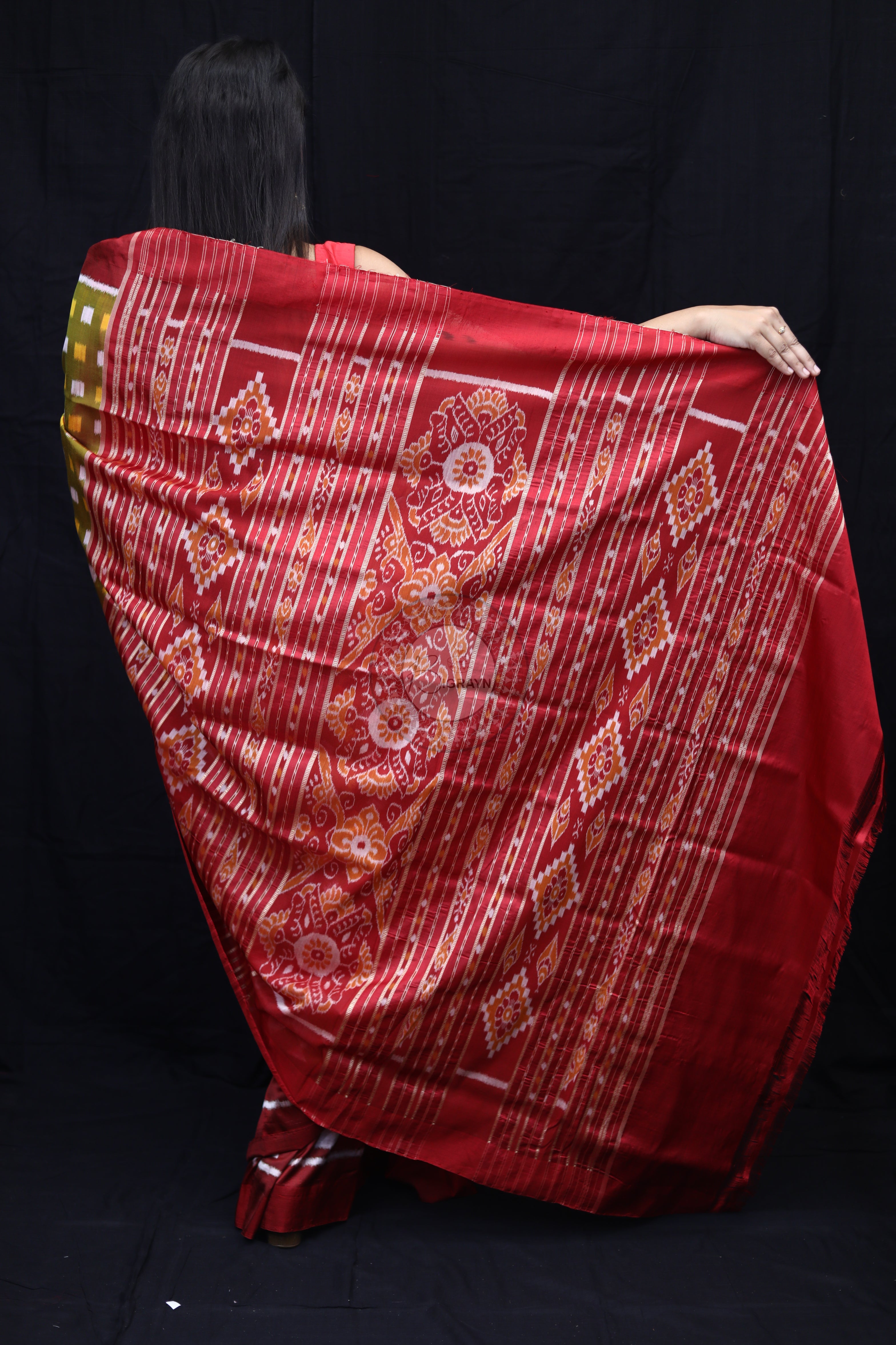 Mehndi Maroon Scott Pasapali Mulberry Silk Saree