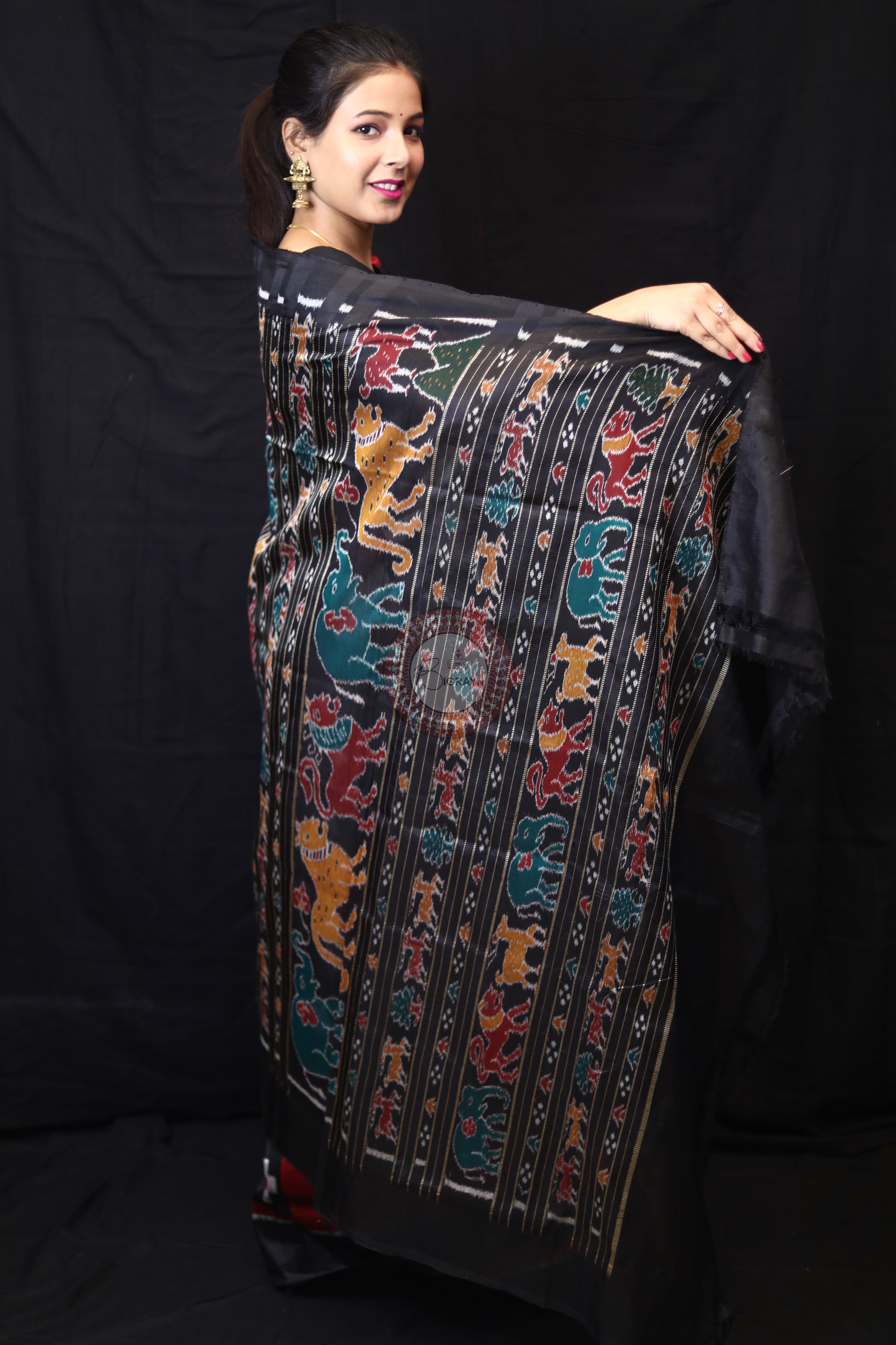 Red Black Body Pasapali Mulberry Silk Saree