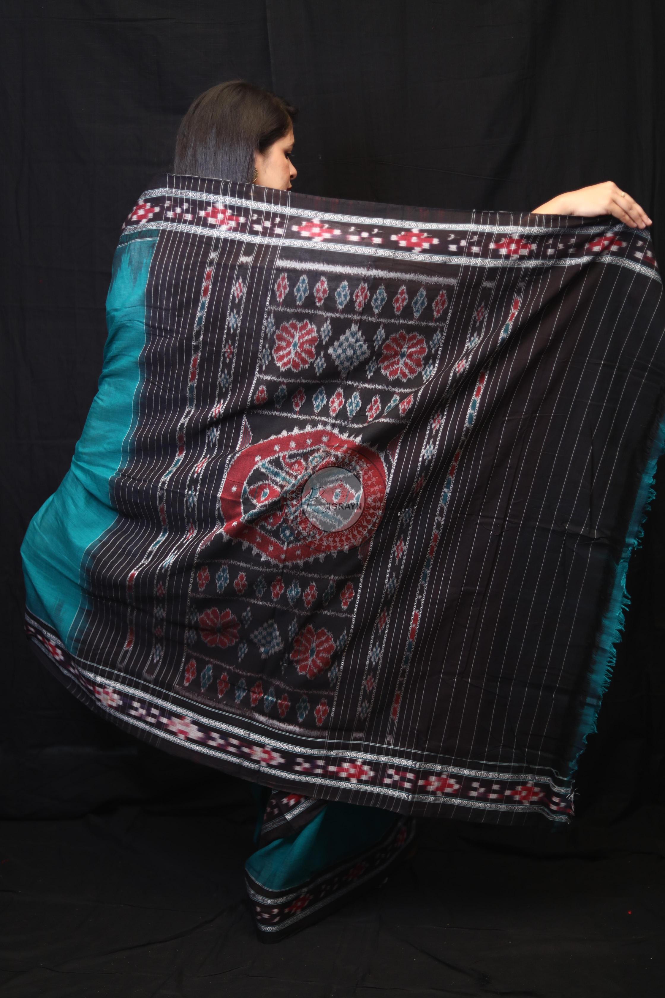 Sea Green Rekha Pasapali Khandua Cotton Saree
