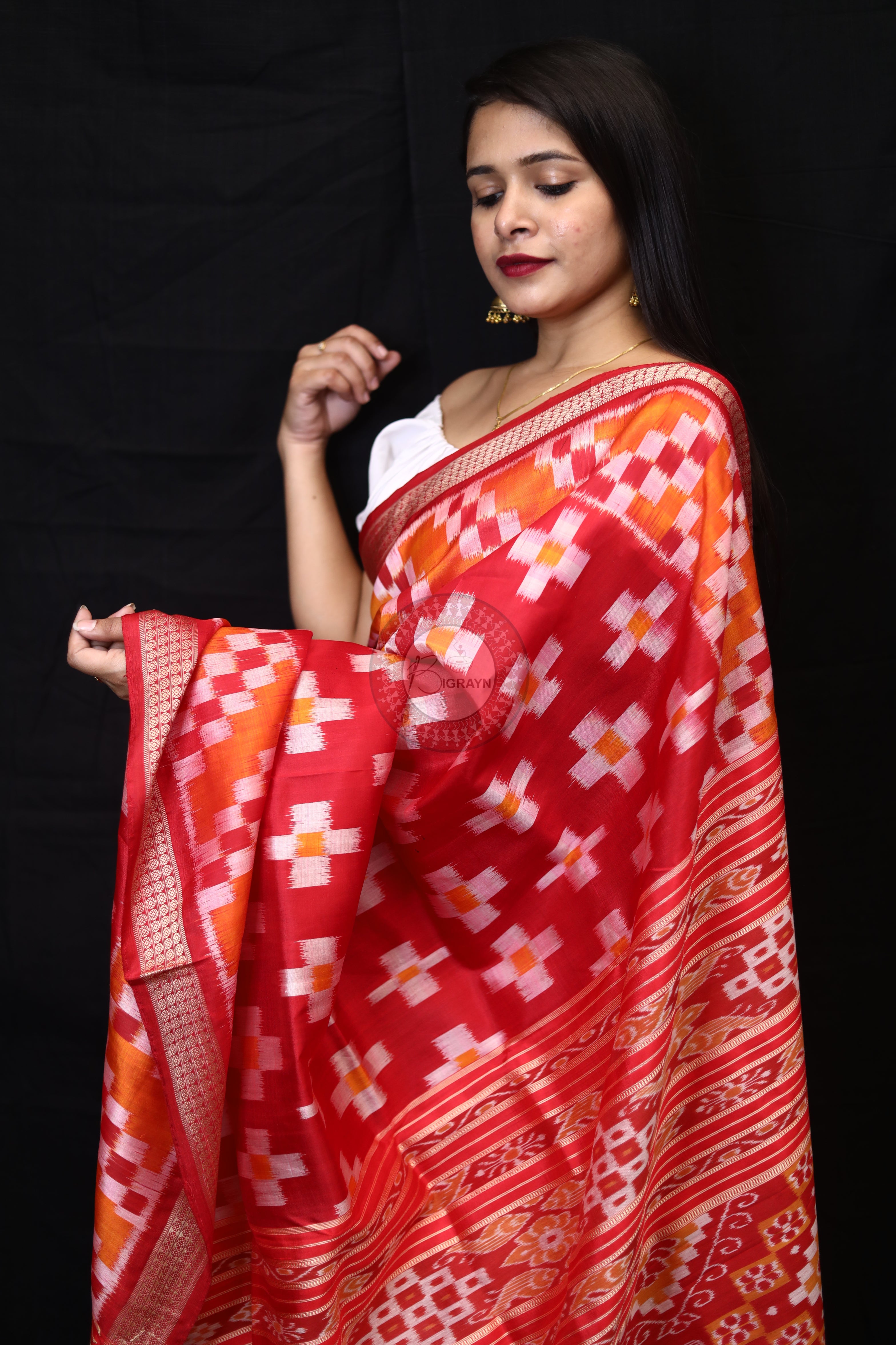 Red Body Pasapali Mulberry Silk Saree