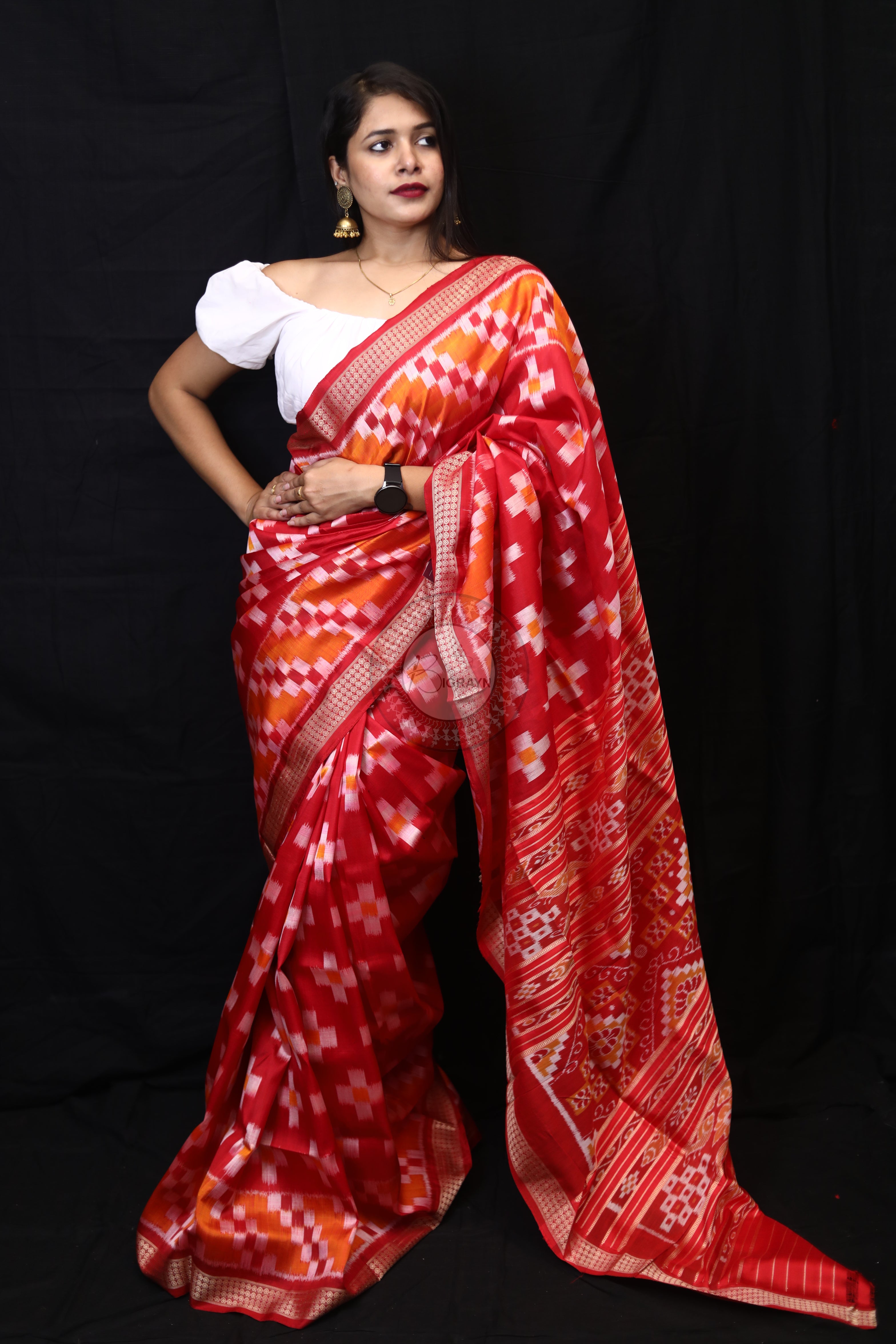 Red Body Pasapali Mulberry Silk Saree