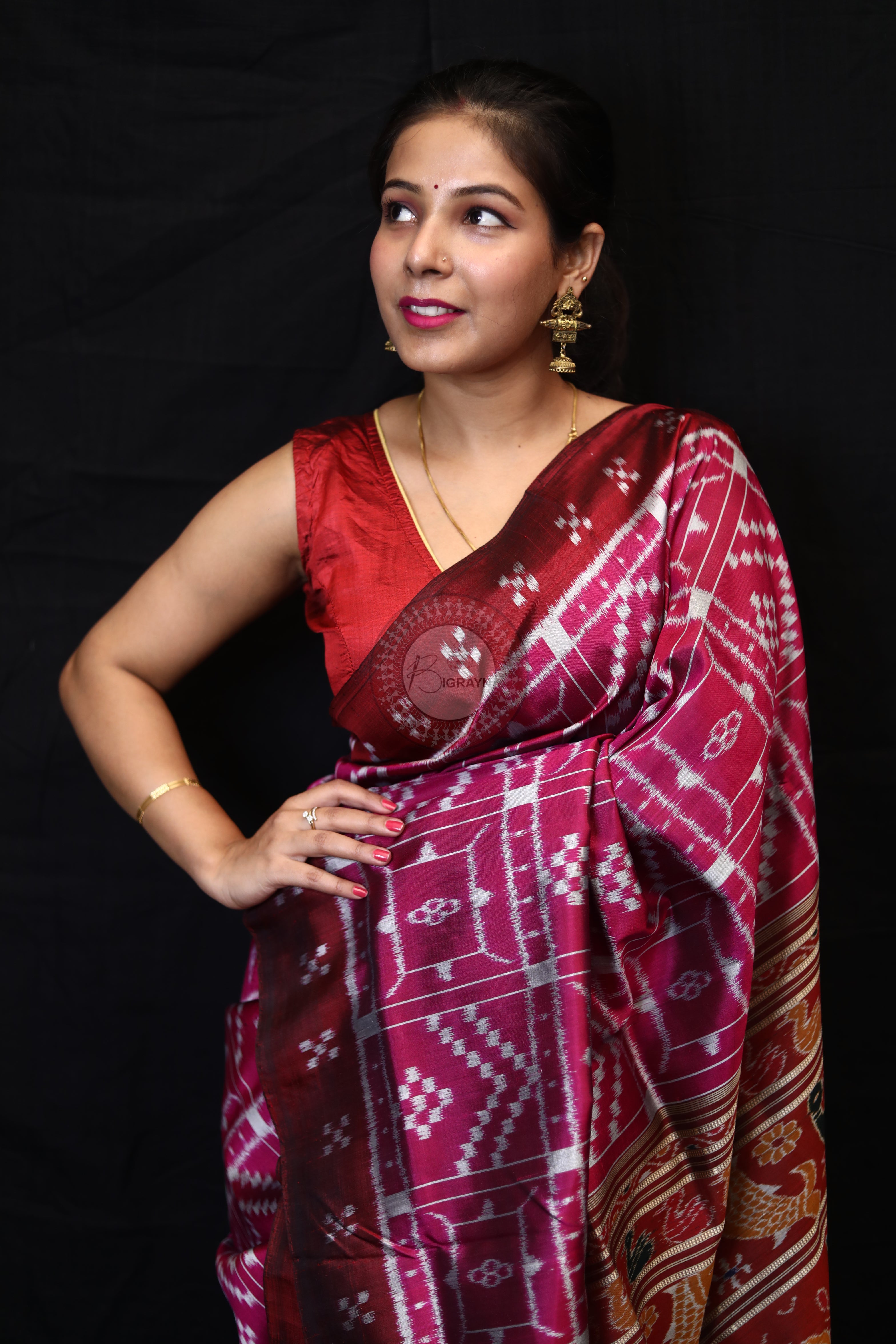 Pink Border Pasapali Peacock Anchal Mulberry Silk