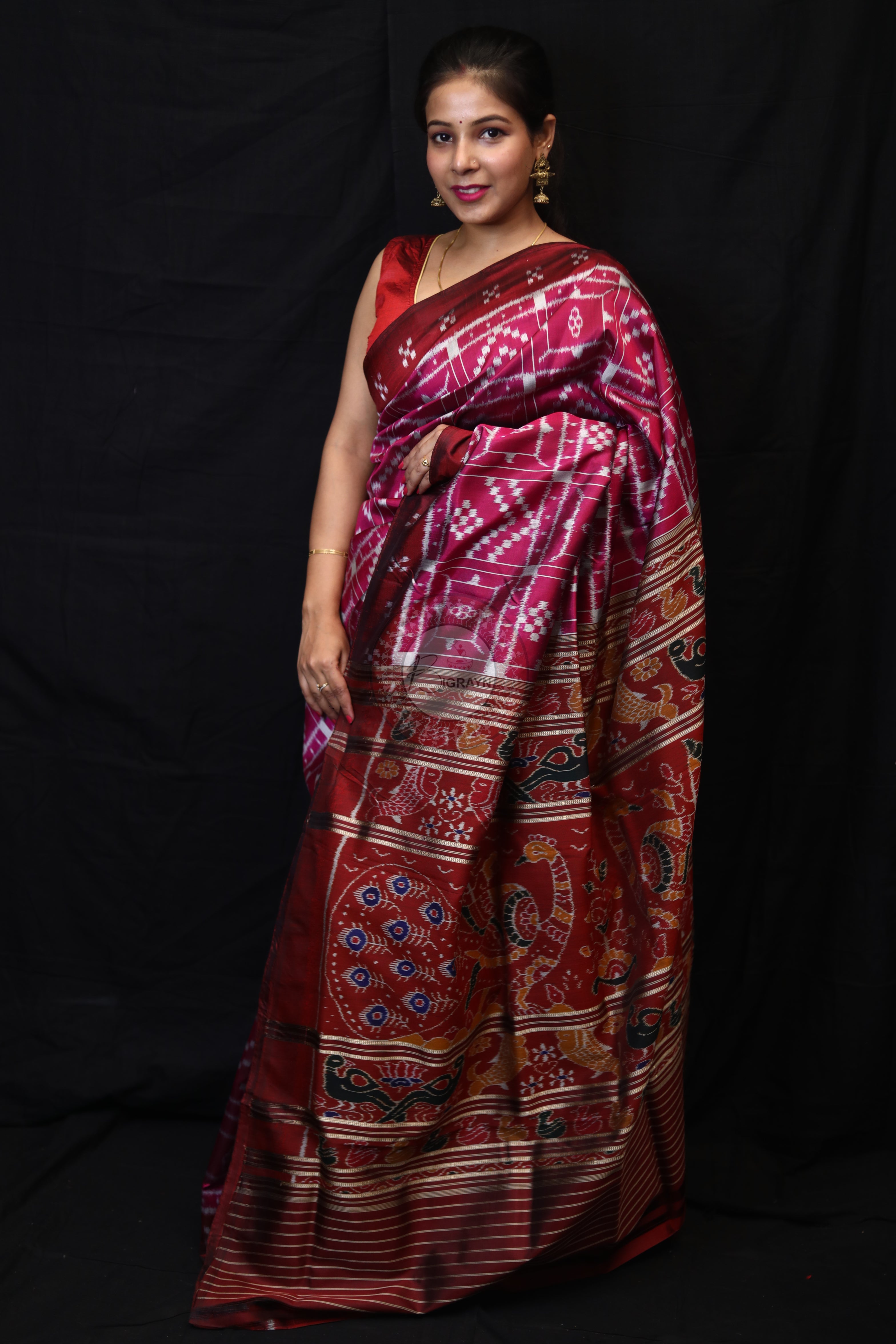 Pink Border Pasapali Peacock Anchal Mulberry Silk