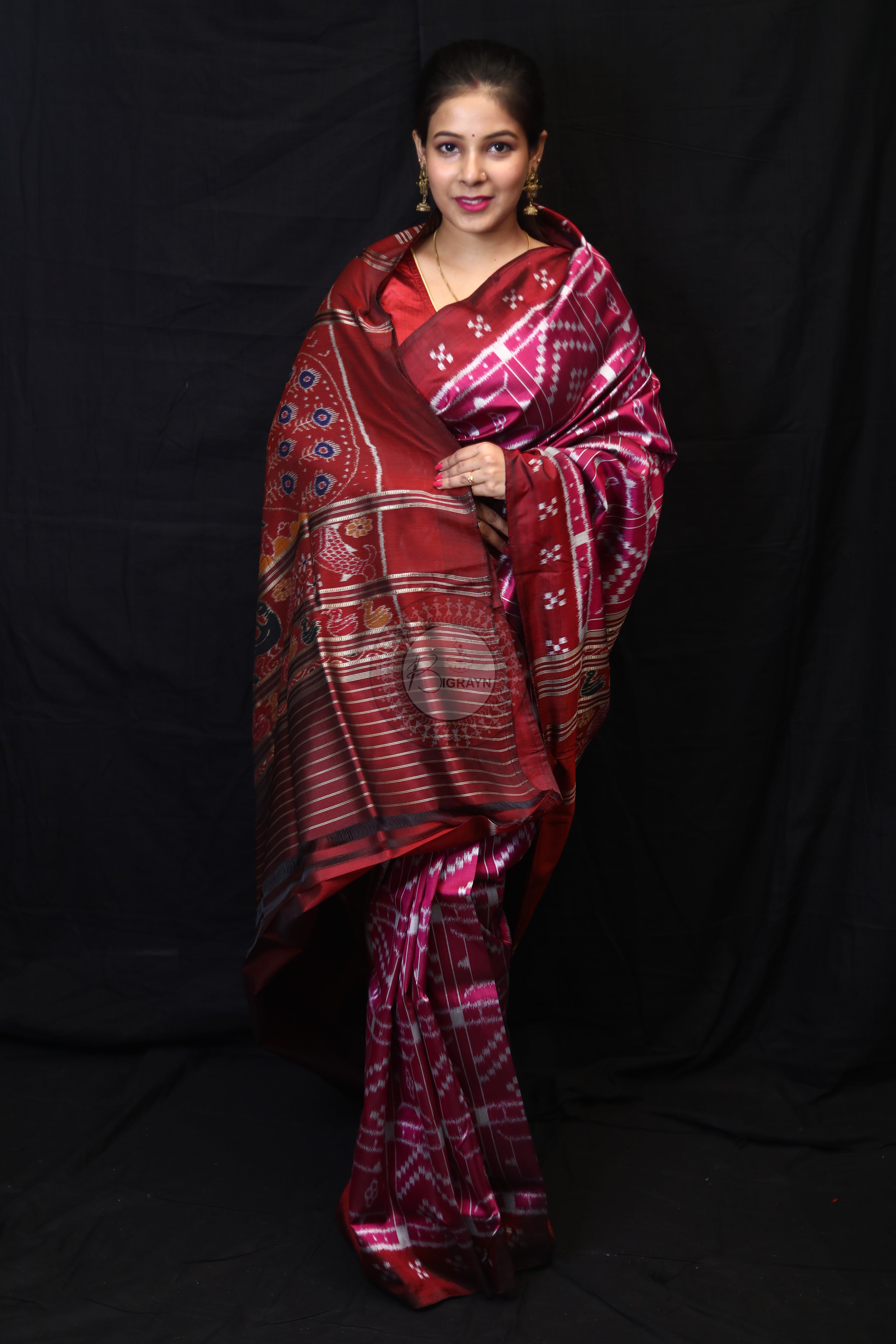 Pink Border Pasapali Peacock Anchal Mulberry Silk