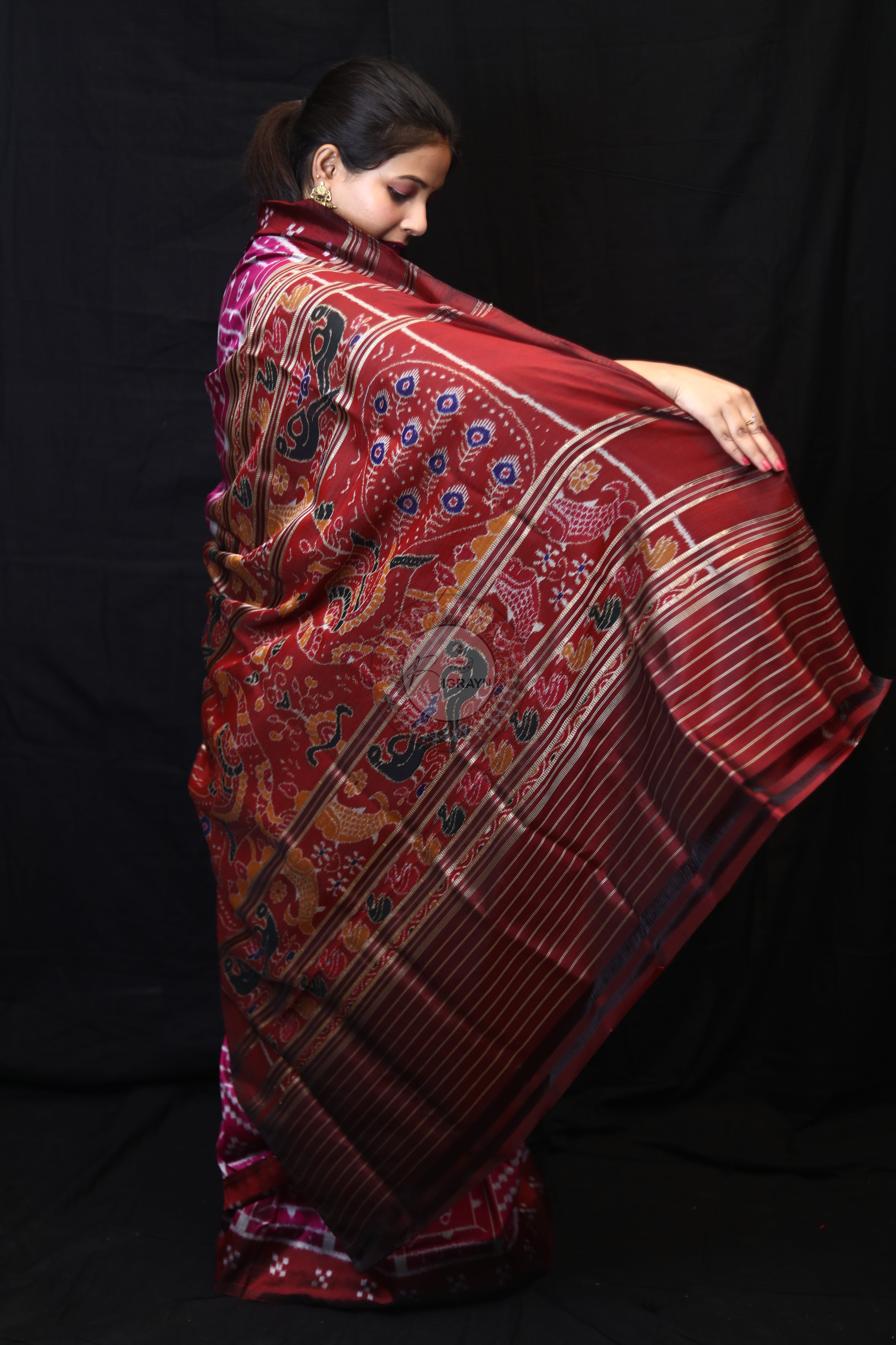 Pink Border Pasapali Peacock Anchal Mulberry Silk