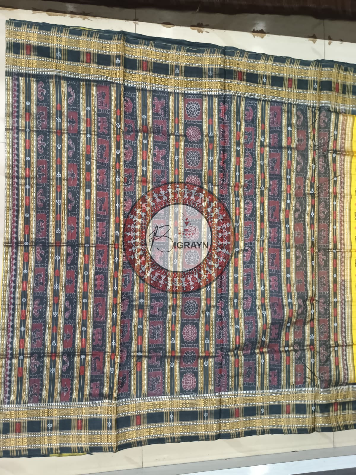 "Odisha Handloom Hazarbuti Bomkai Silk Saree with thousand buti motifs, intricate pallu design, and rich traditional craftsmanship"