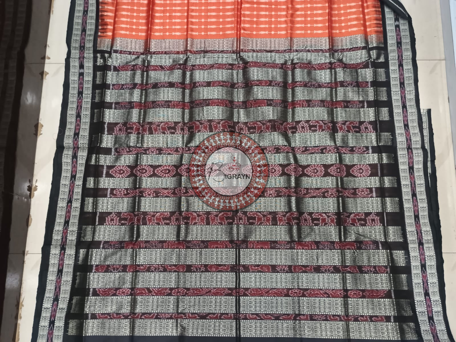 "Odisha Handloom Hazarbuti Bomkai Silk Saree with thousand buti motifs, intricate pallu design, and rich traditional craftsmanship"