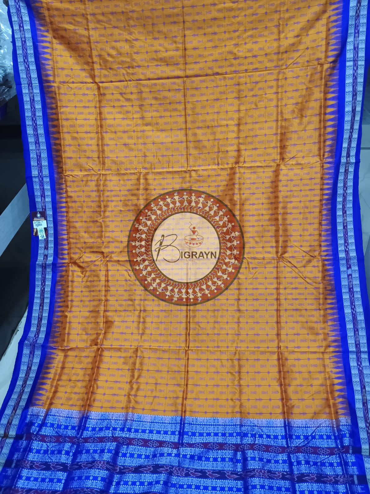 "Odisha Handloom Hazarbuti Bomkai Silk Saree with thousand buti motifs, intricate pallu design, and rich traditional craftsmanship"