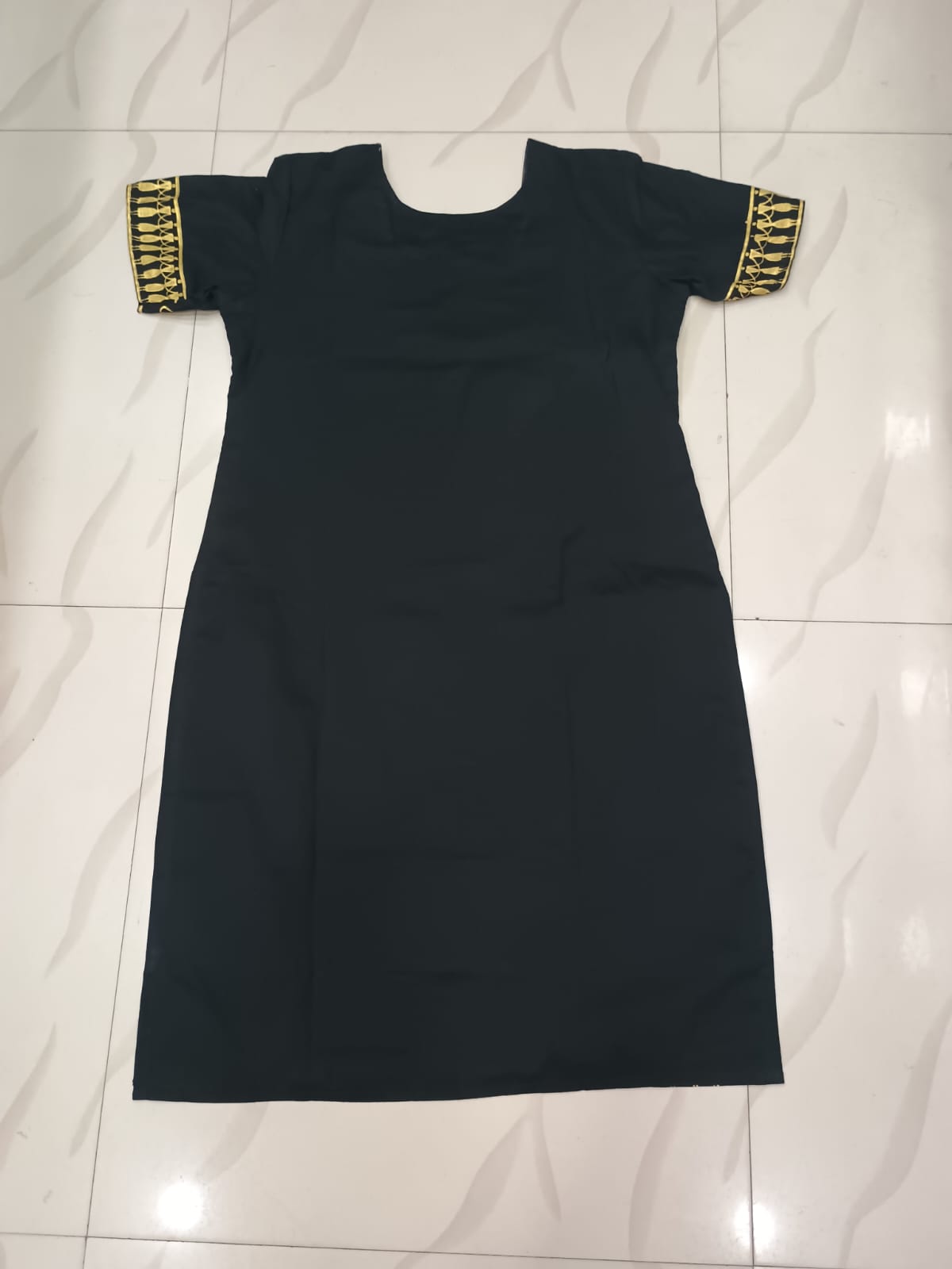 Black Half Tribal Chakra Art Hand Painted Cotton Pattachitra Kurti