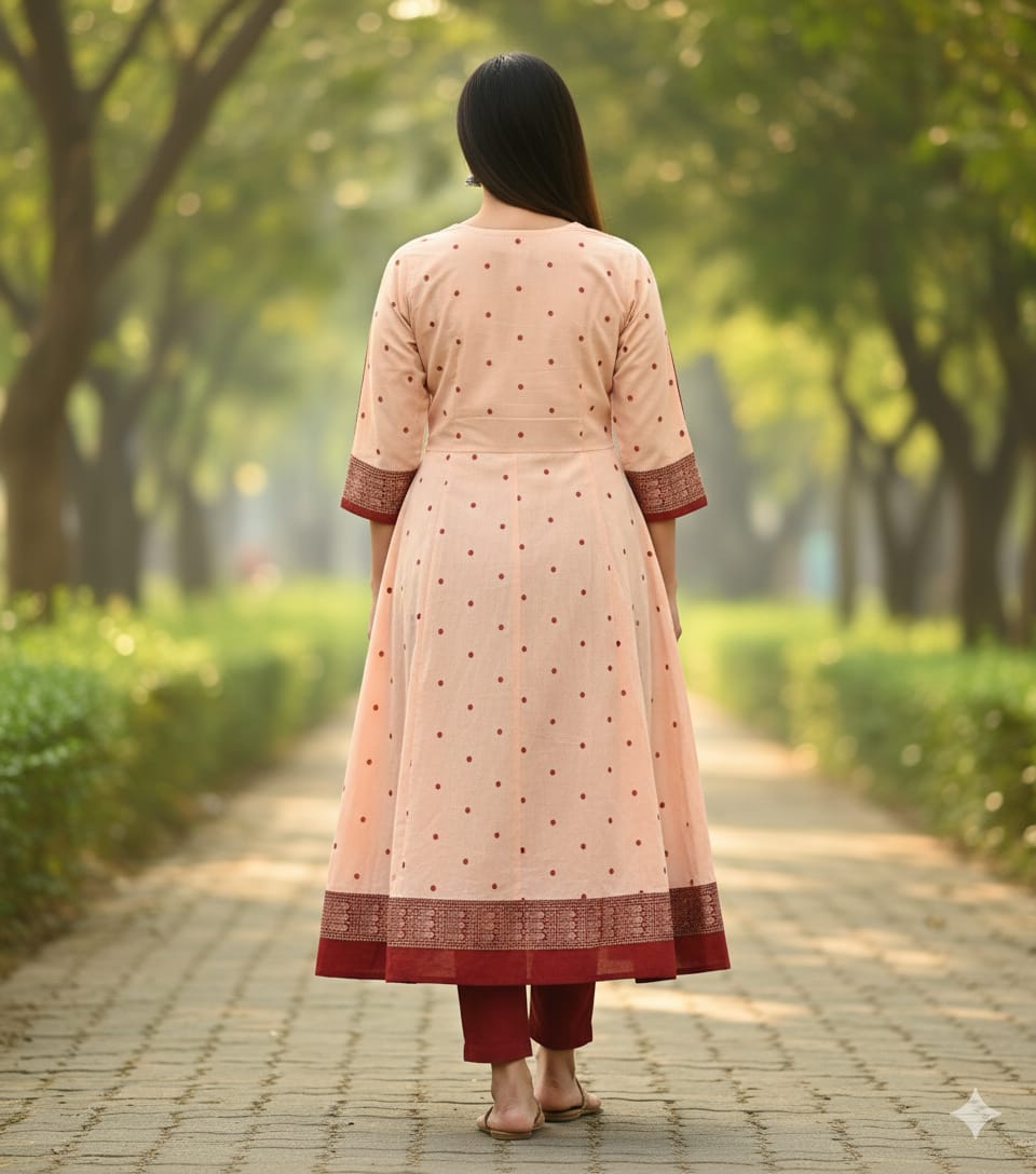 Matha Maroon Flower Designer A-Line Anarkali