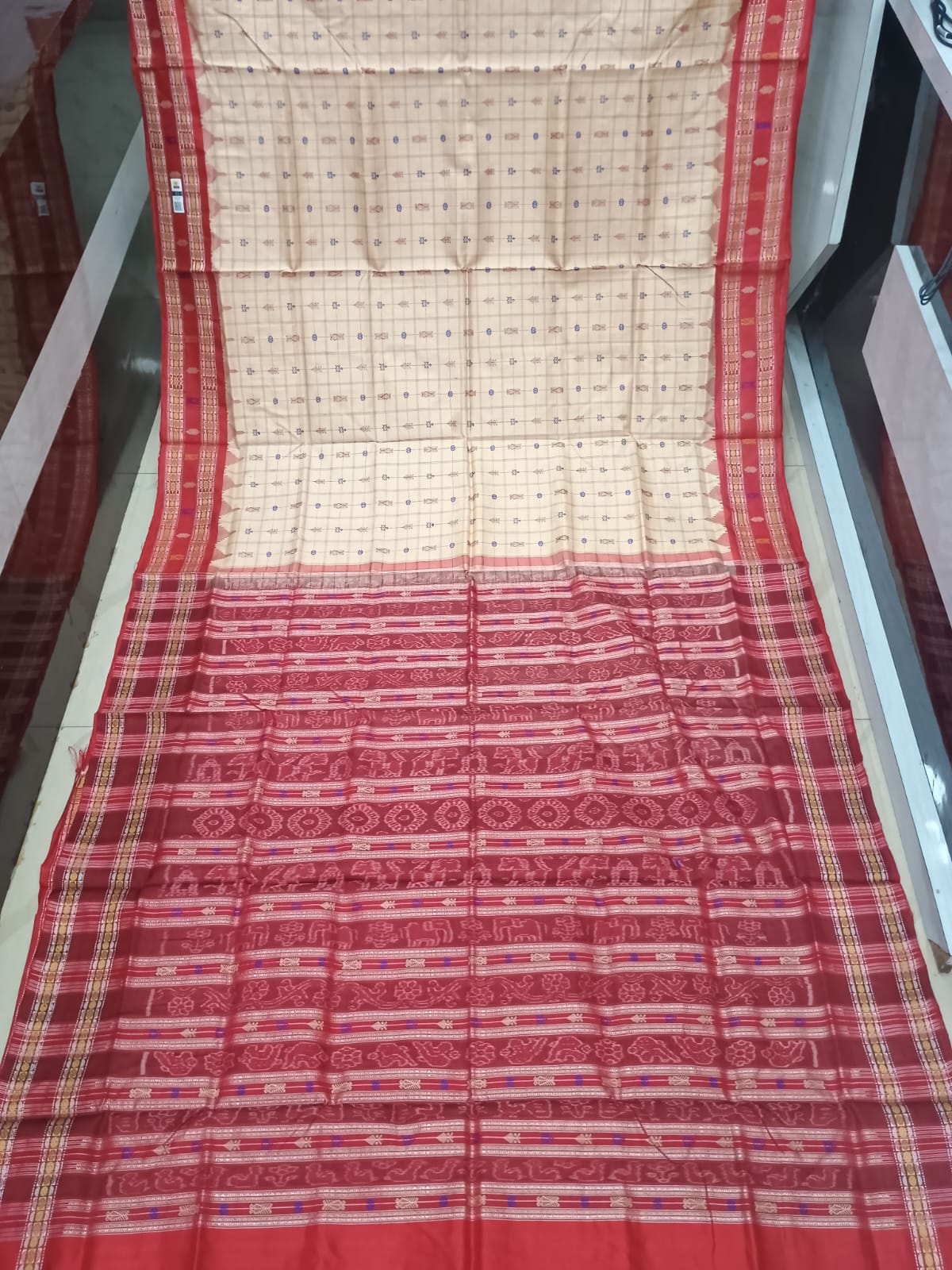 Tussar Colour Maroon Hazarbuti Tussar Silk Saree