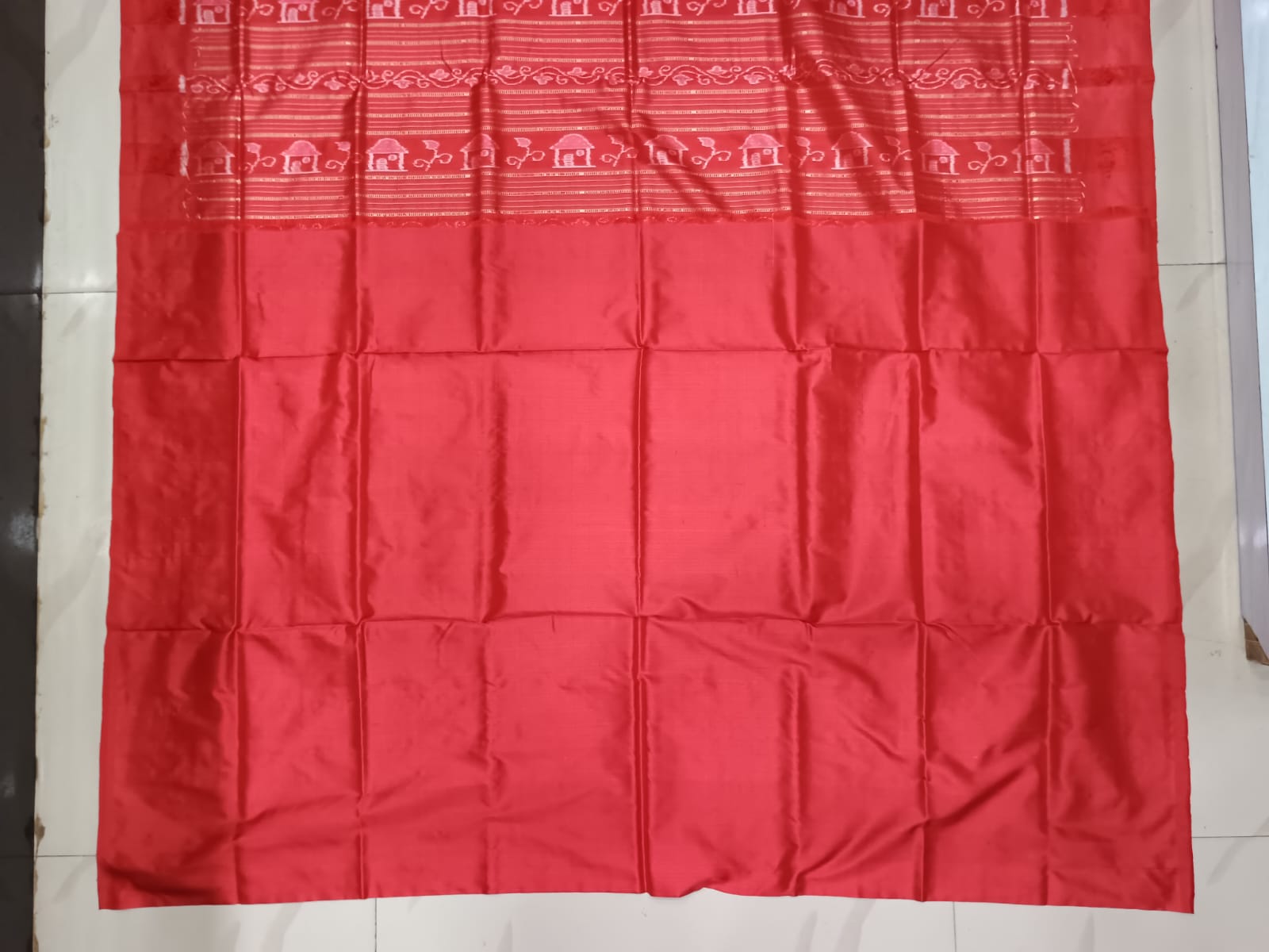 Yellow Red Multi Colour Kumbha Bomkai Silk Saree
