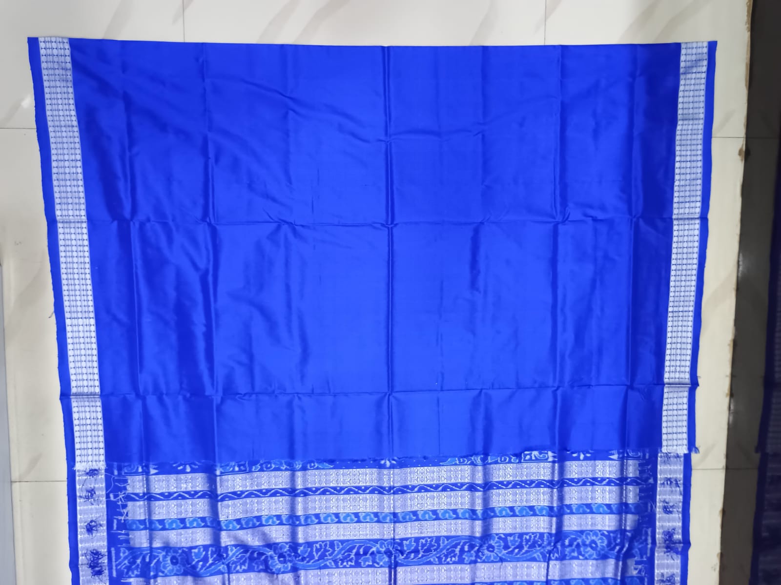 Yellow Blue Buti Bomkai Silk Saree