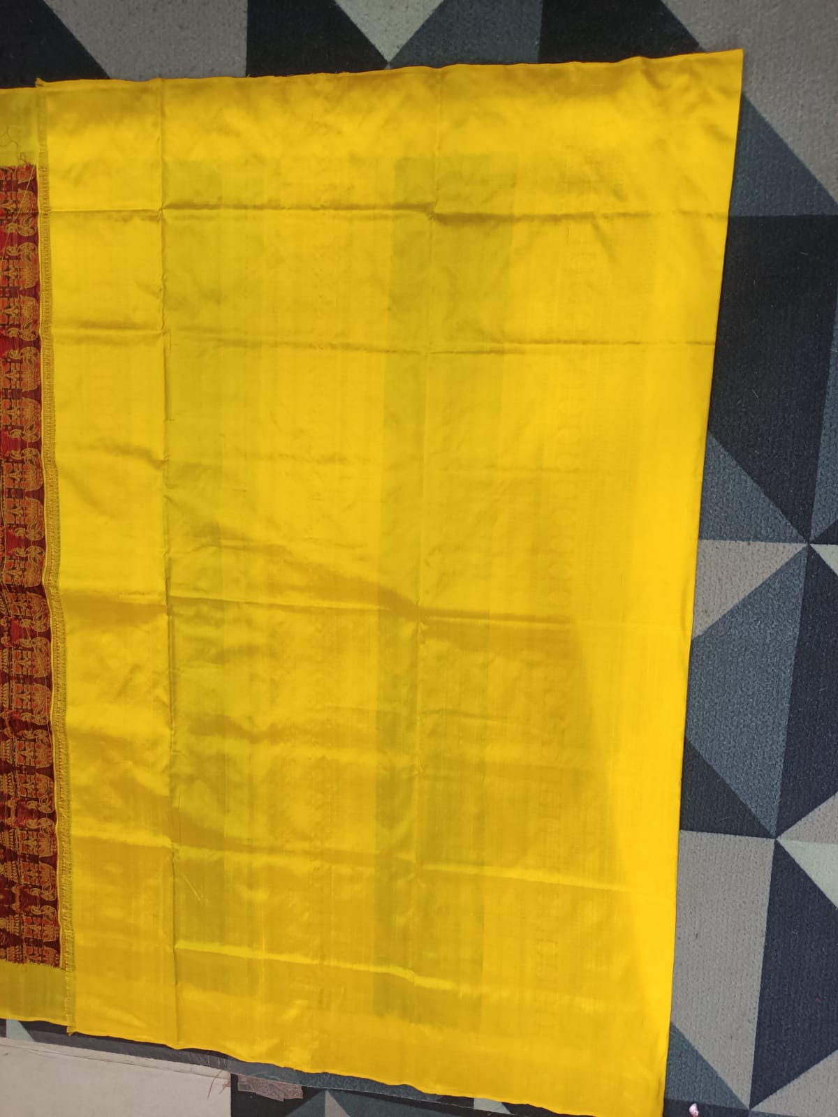 Blue Yellow Boita Design Bomkai Silk Saree