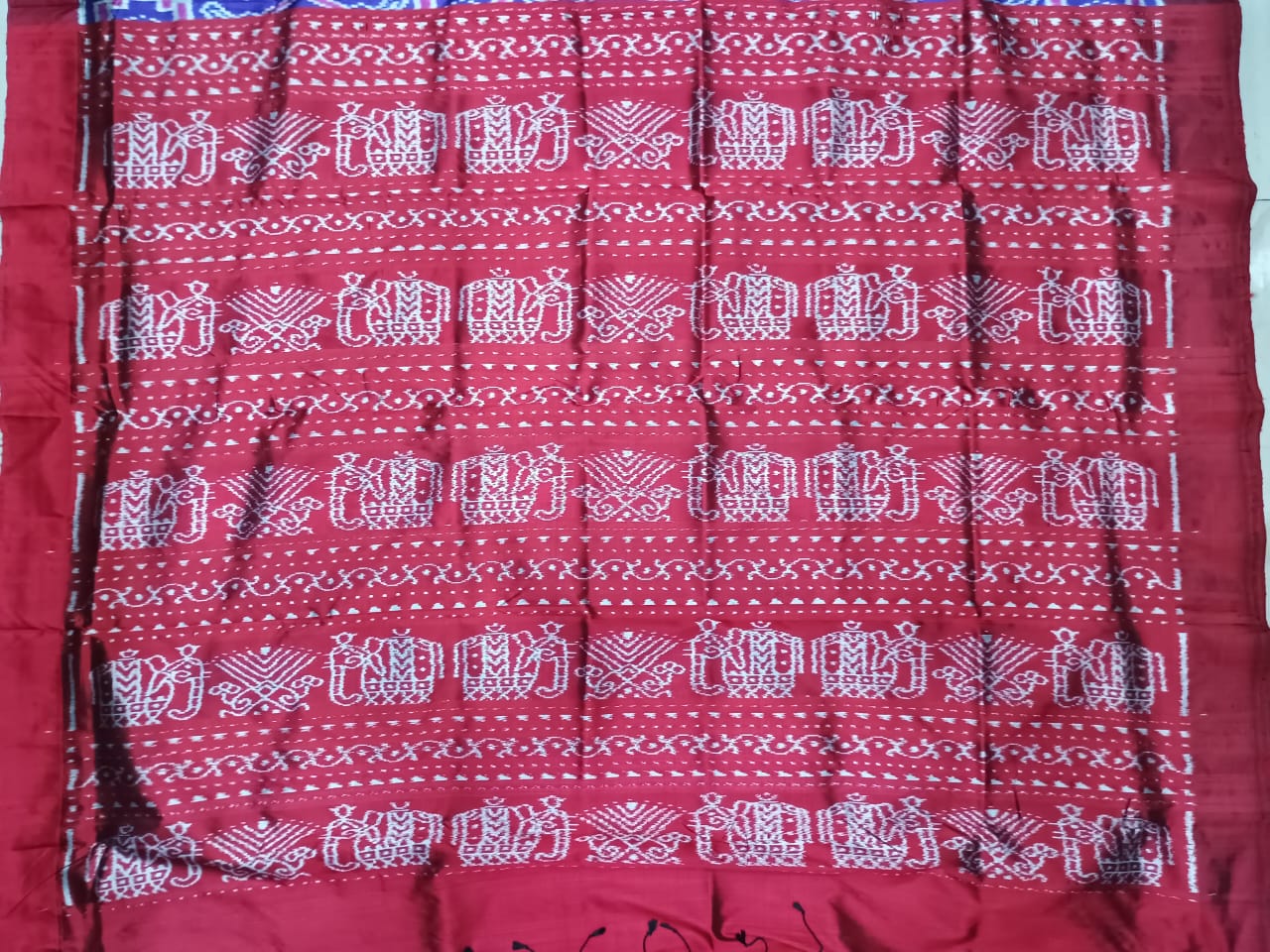 Purple Maroon Pasapali Design Mulberry Silk Saree