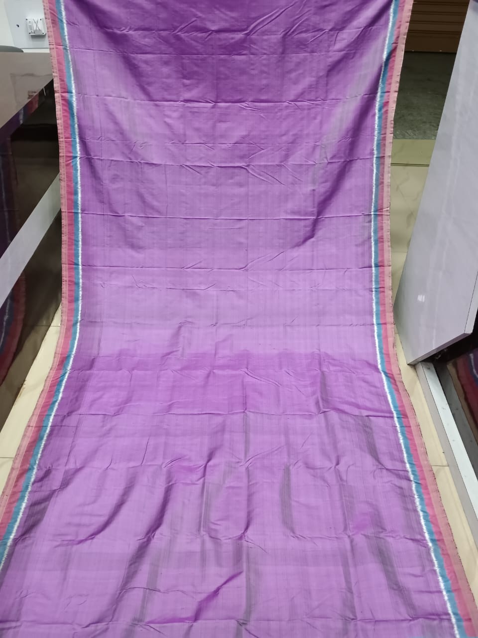 Purple Partly Design Mulberry Silk Saree