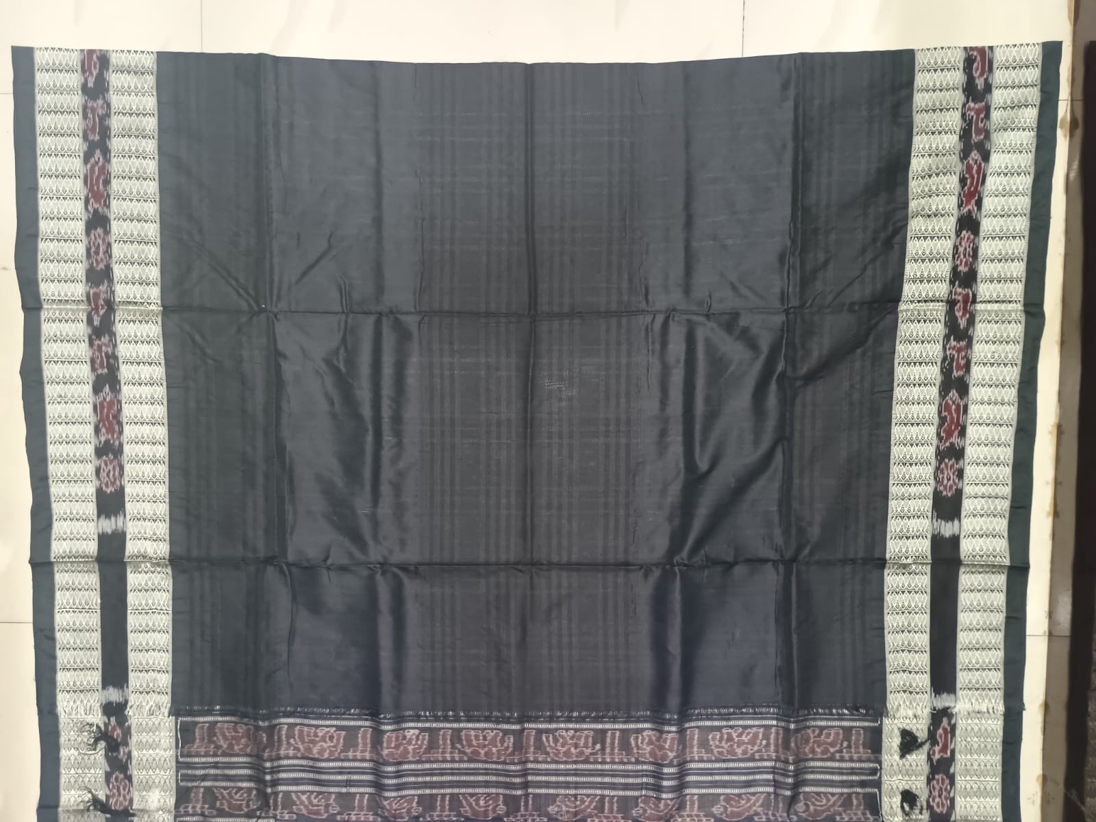 Blue Black Bichitrapuri Design Sambalpuri Silk Saree