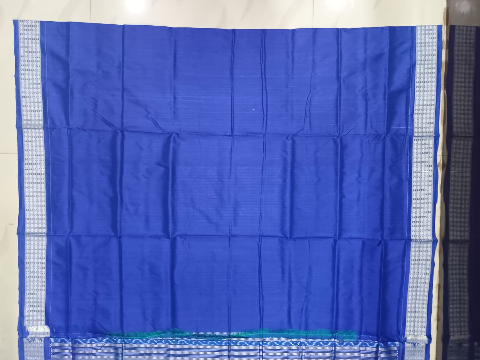 Sea Green Blue Tribal And Tree Sambalpuri Silk Saree