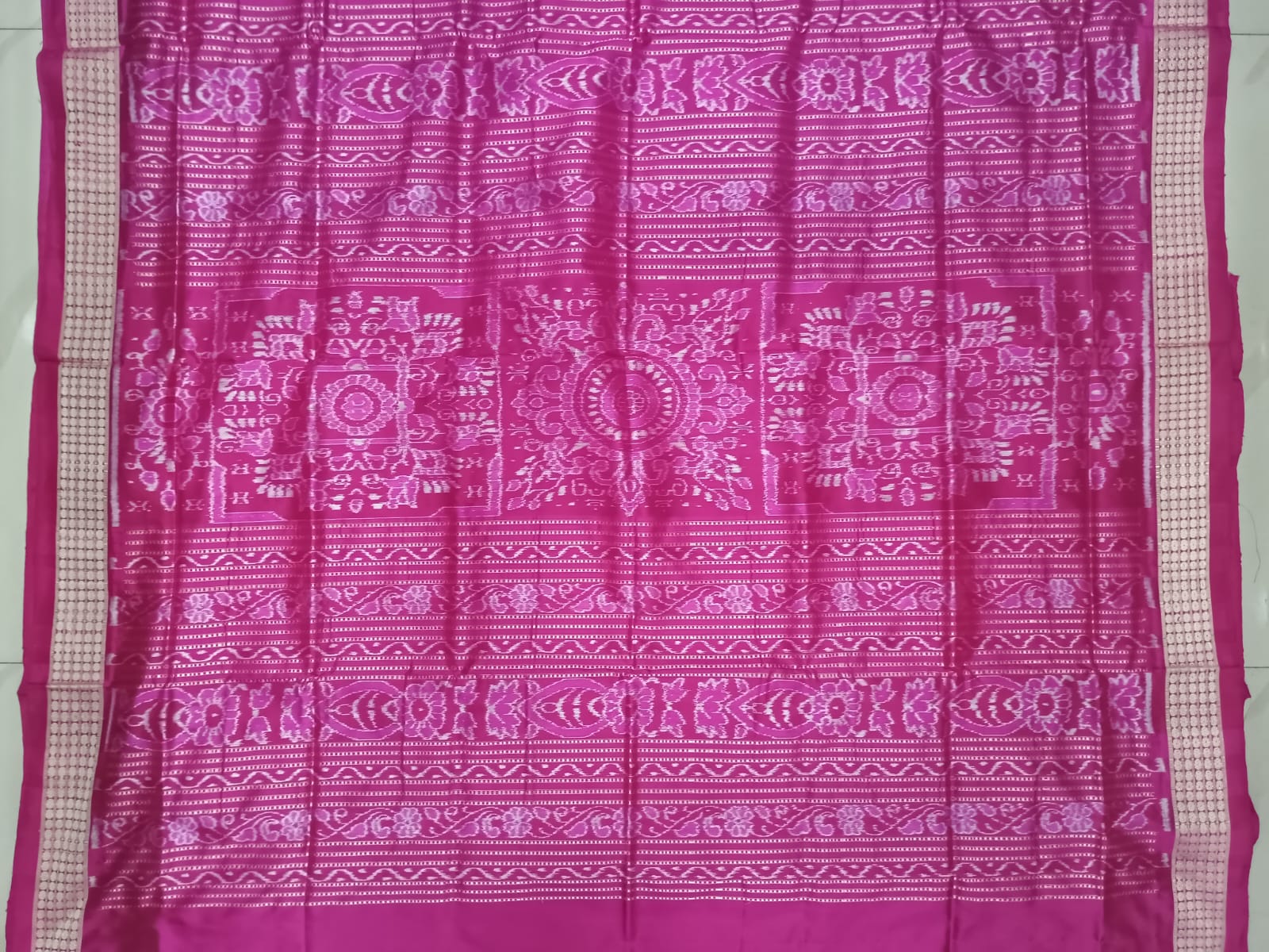 Blue Magenta Jhoti Design Sambalpuri Silk Saree