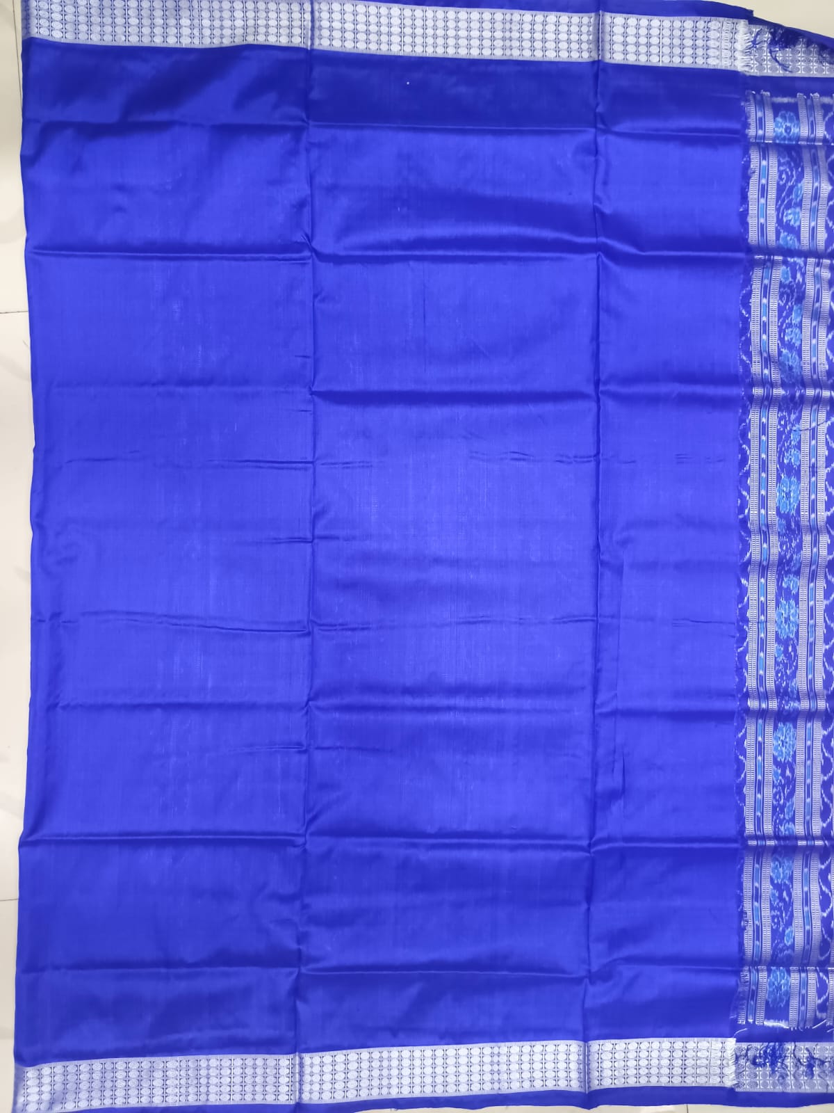 Red Blue Tribal And Tree Design Sambalpuri Silk Saree