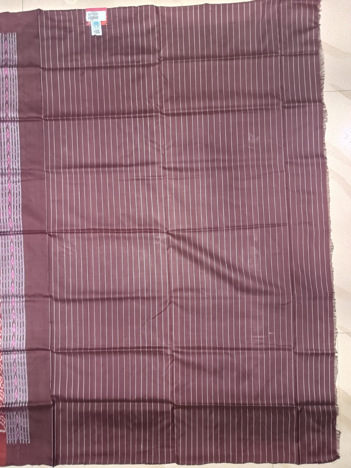 White Coffee Sachipar Design Sambalpuri Silk Saree